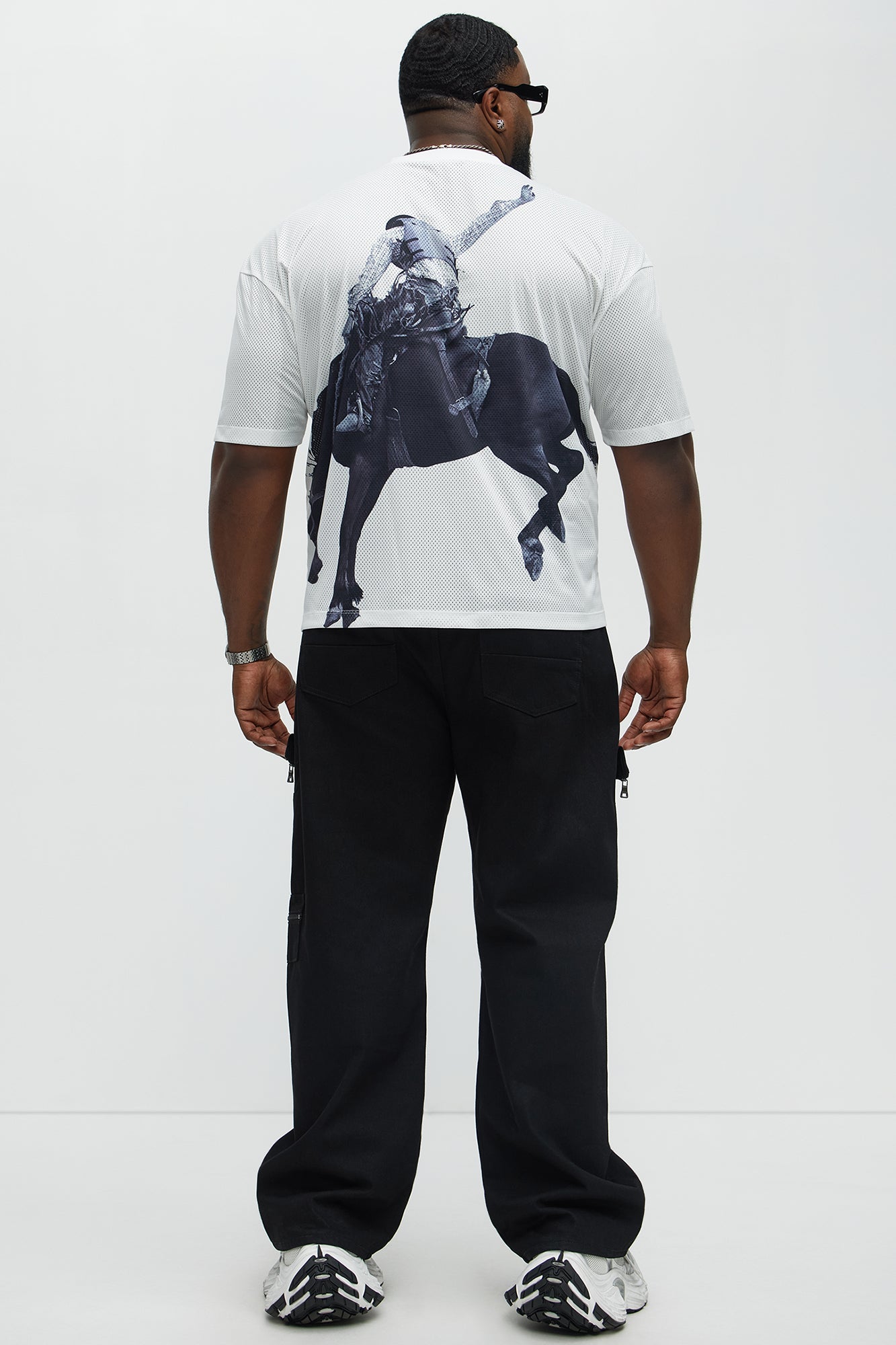Wild West Relaxed Mesh Tee - White - Image 8