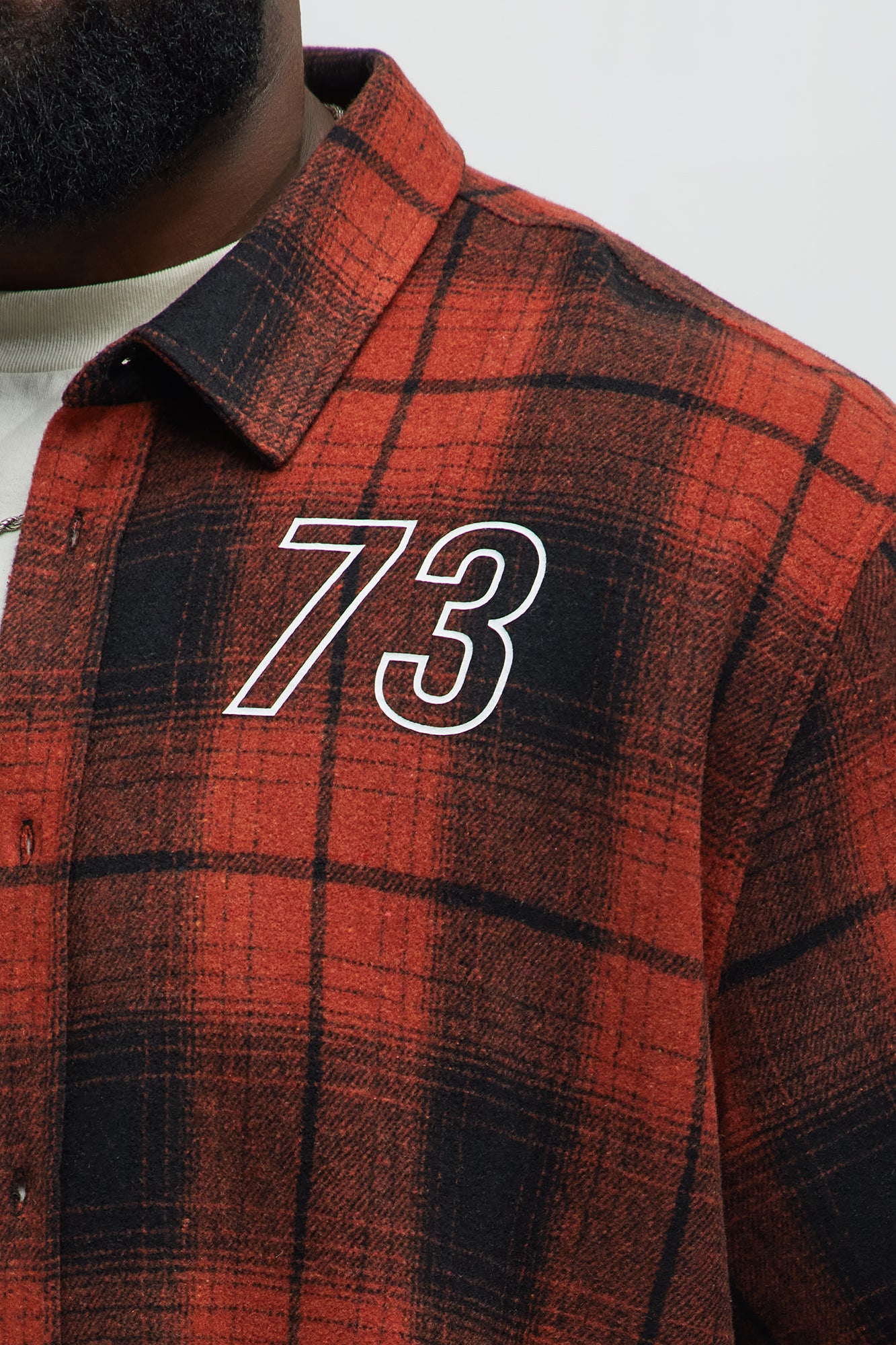 All Star Plaid Button Down Cropped Short Sleeve Shirt - Orange/combo - Image 8