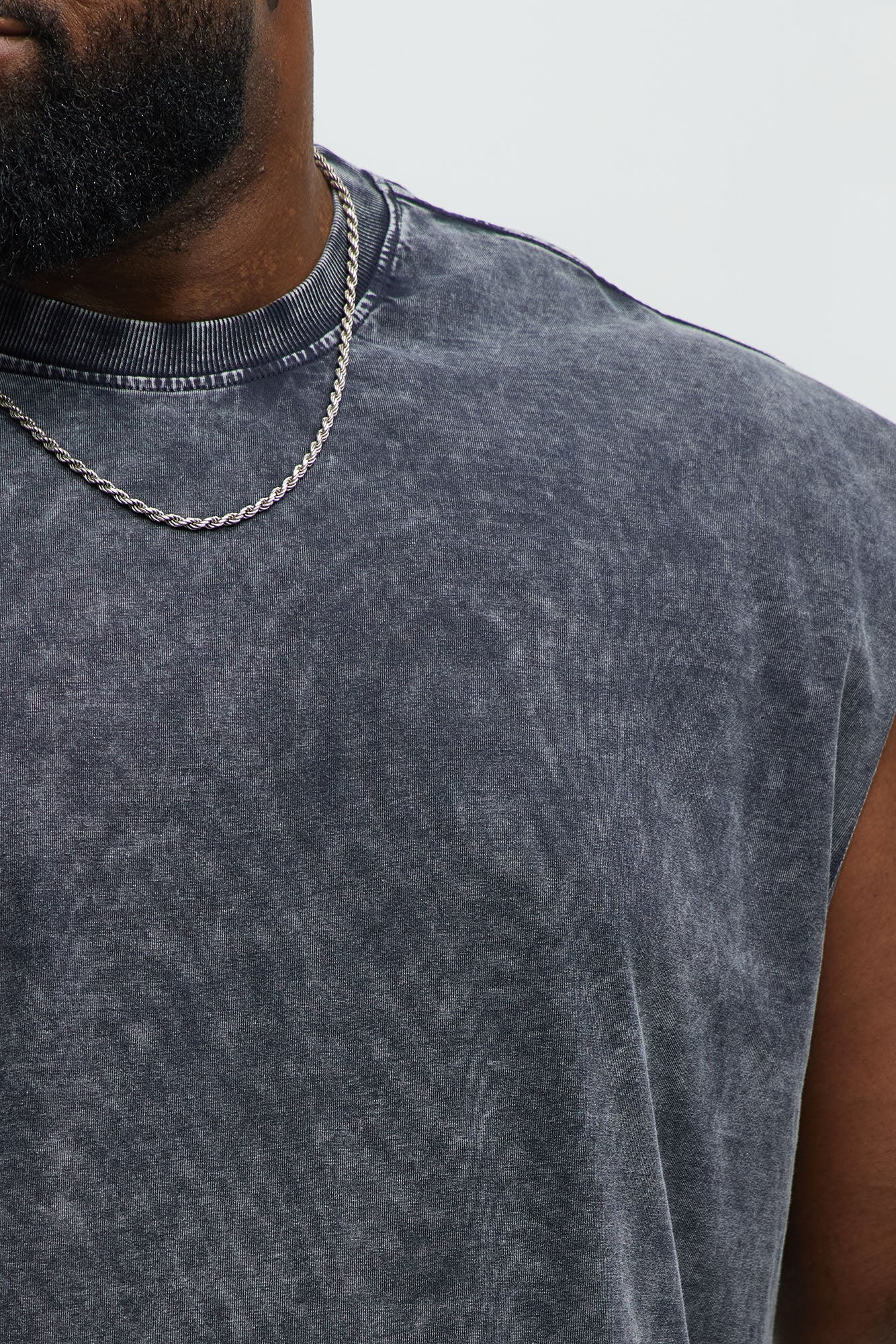 Relaxed Vintage Wash Heavyweight Muscle Tee - Black Wash - Image 6
