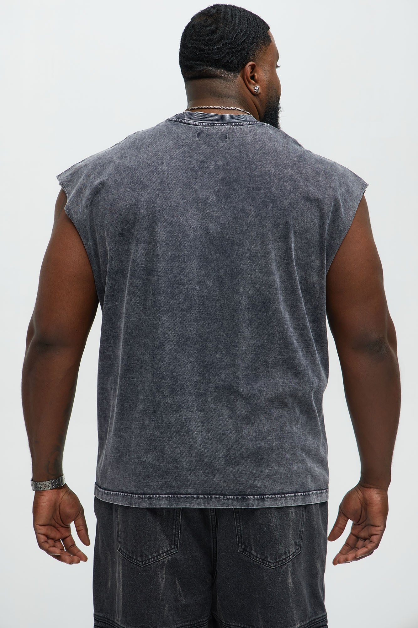 Relaxed Vintage Wash Heavyweight Muscle Tee - Black Wash - Image 7