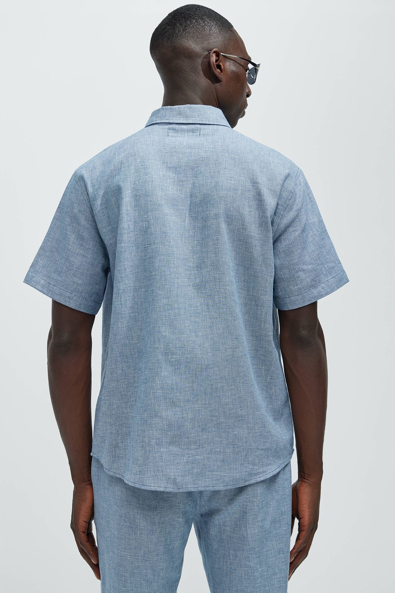 Bahamas Linen Classic Button Up Shirt - Blue - Image 3