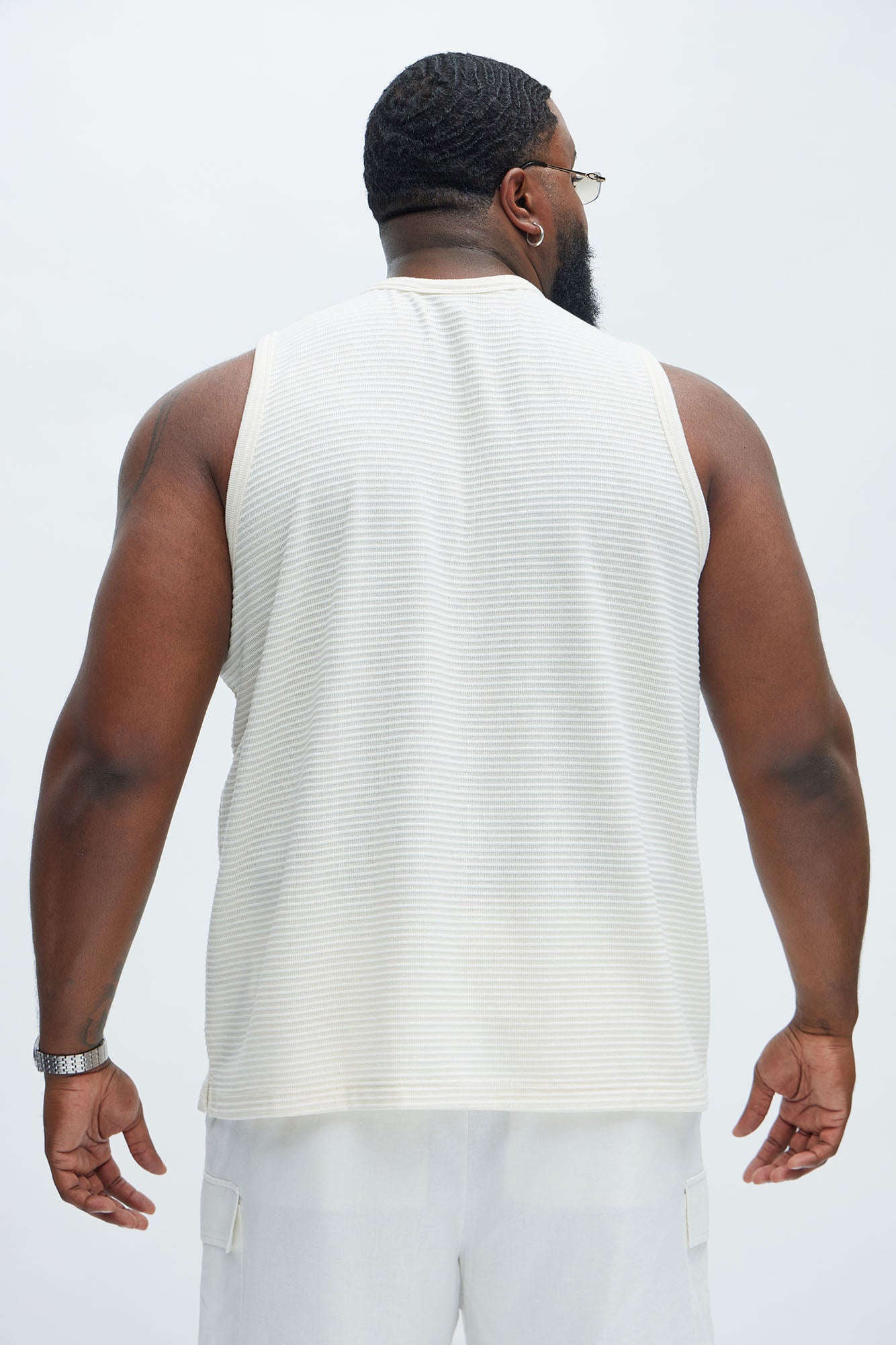 Athens Rib Textured Relaxed Tank - Cream - Image 8