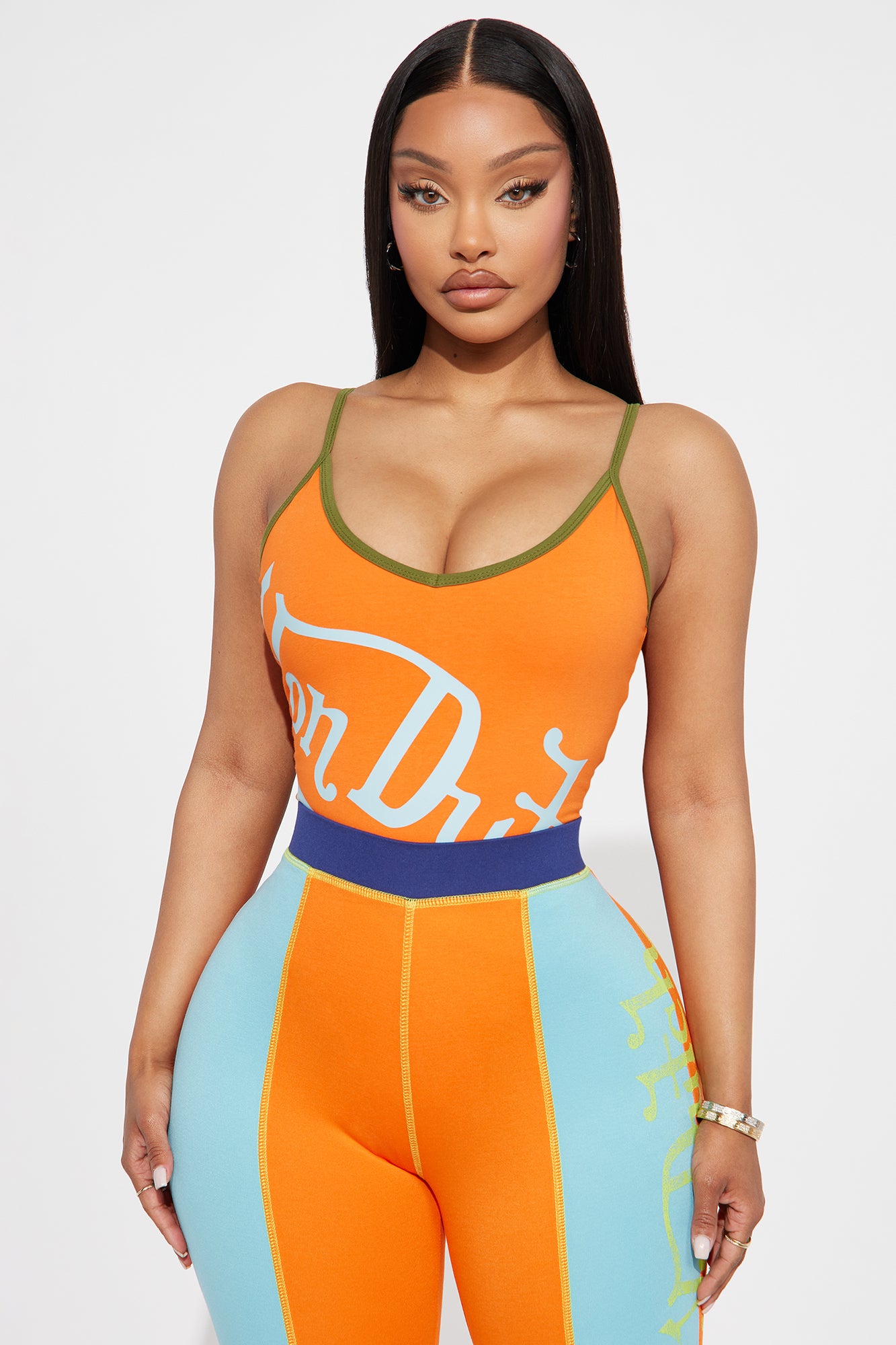 Von Dutch Crossover Bodysuit - Orange/combo - Image 3