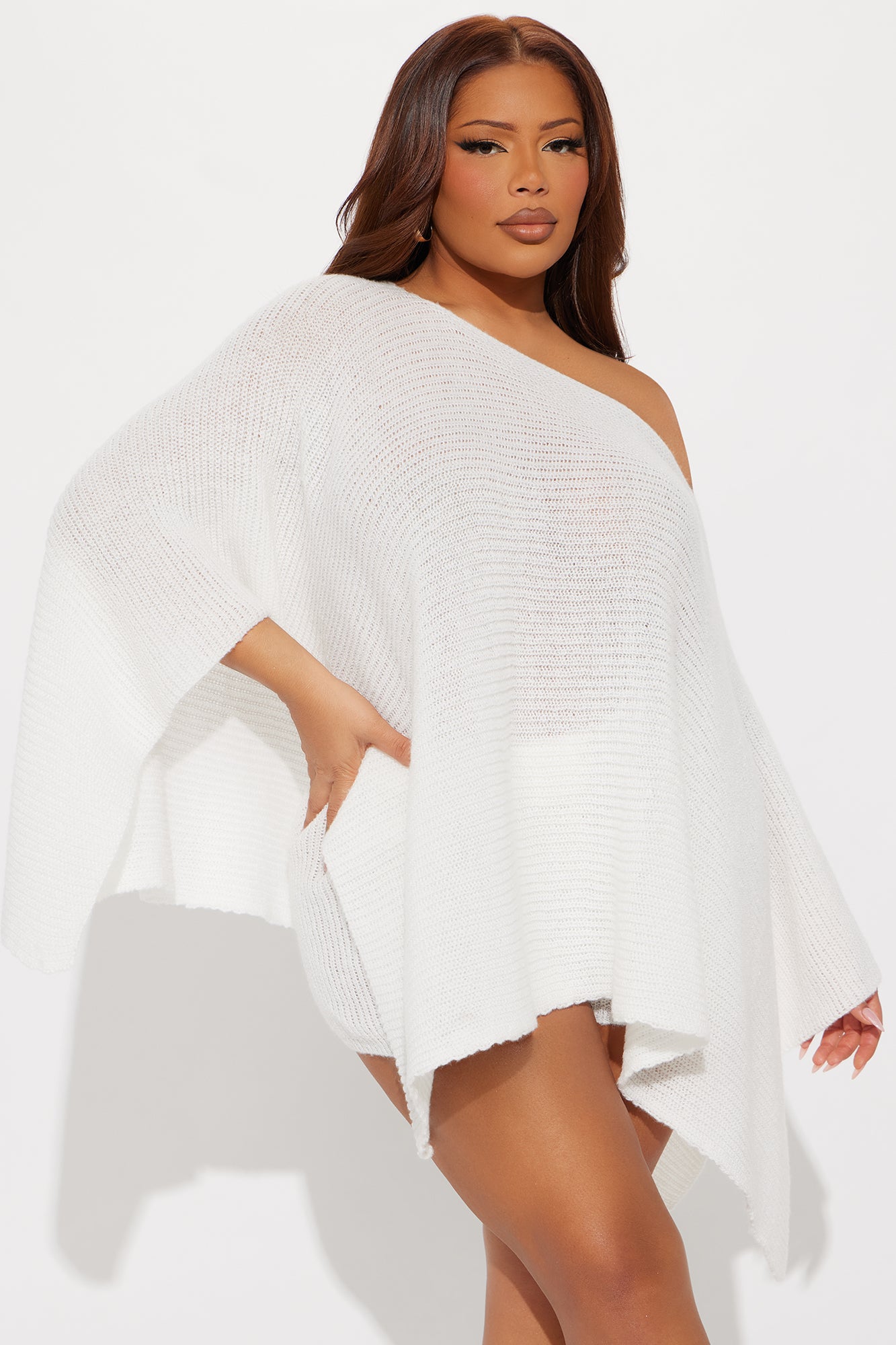 Always A Vibe Sweater Short Set - White - Image 5