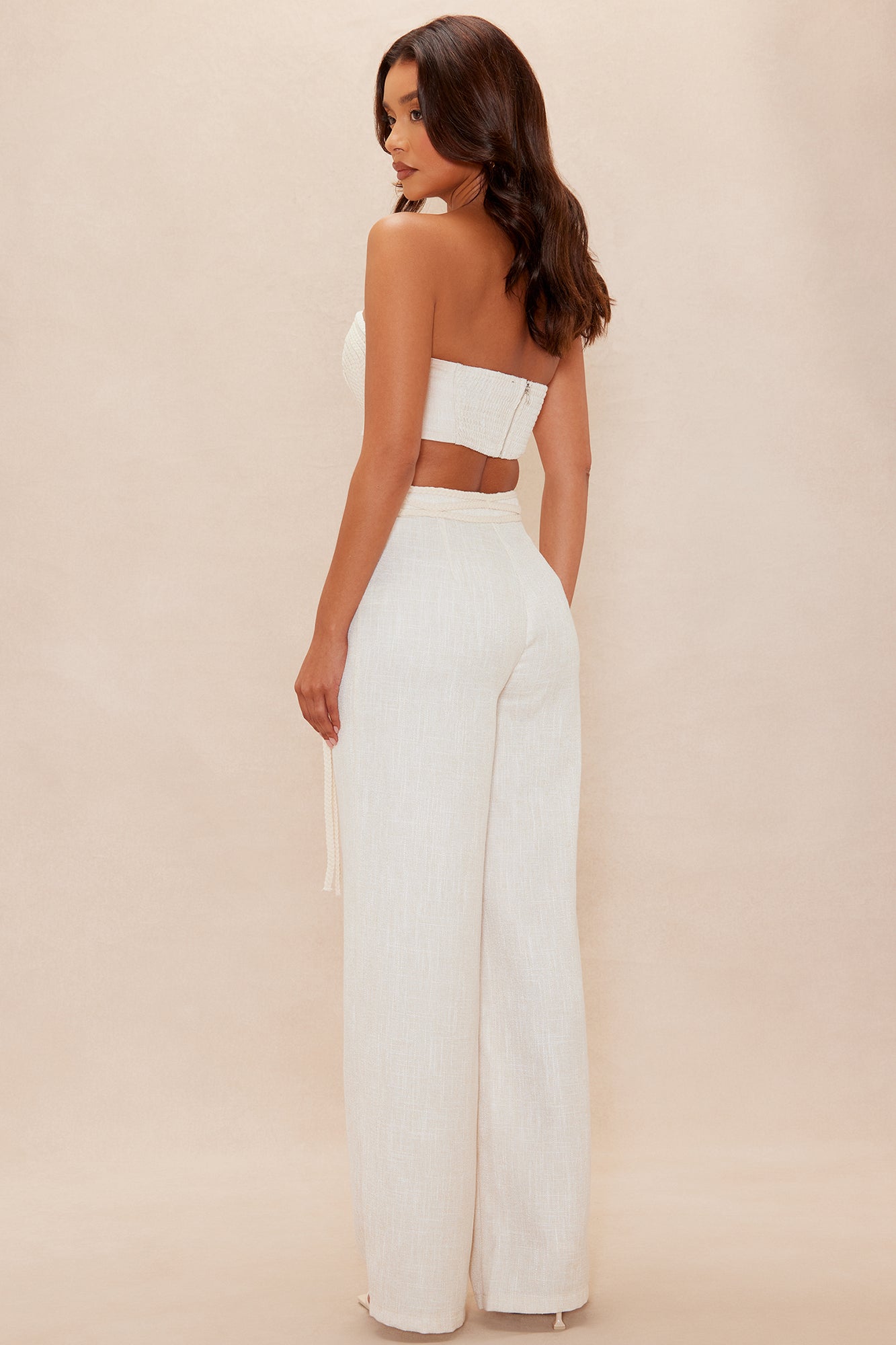 Amaya Linen Pant Set - Cream - Image 4