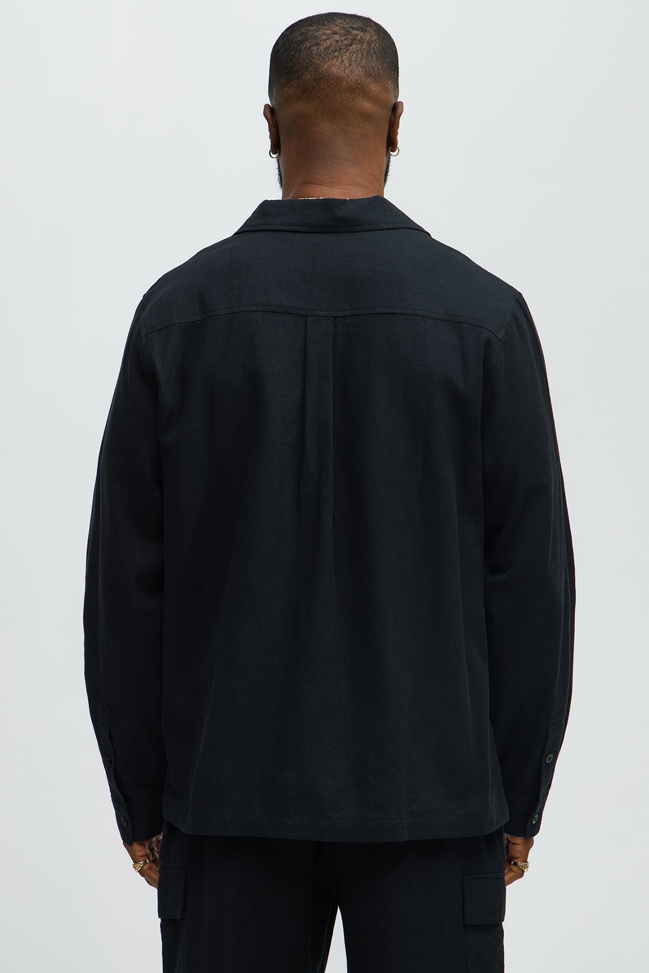 Bahamas Linen Long Sleeve Shirt - Black - Image 4