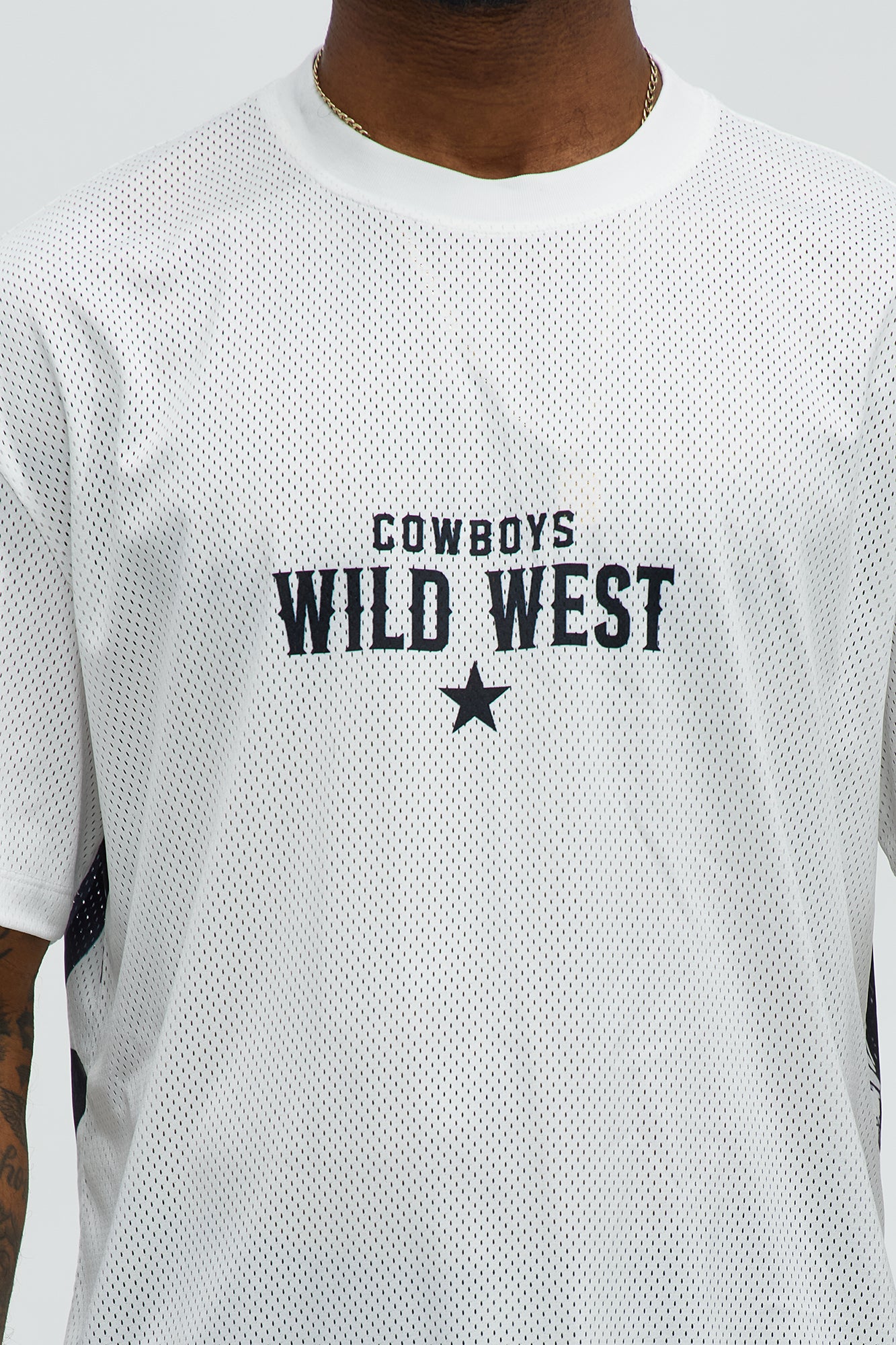 Wild West Relaxed Mesh Tee - White - Image 3