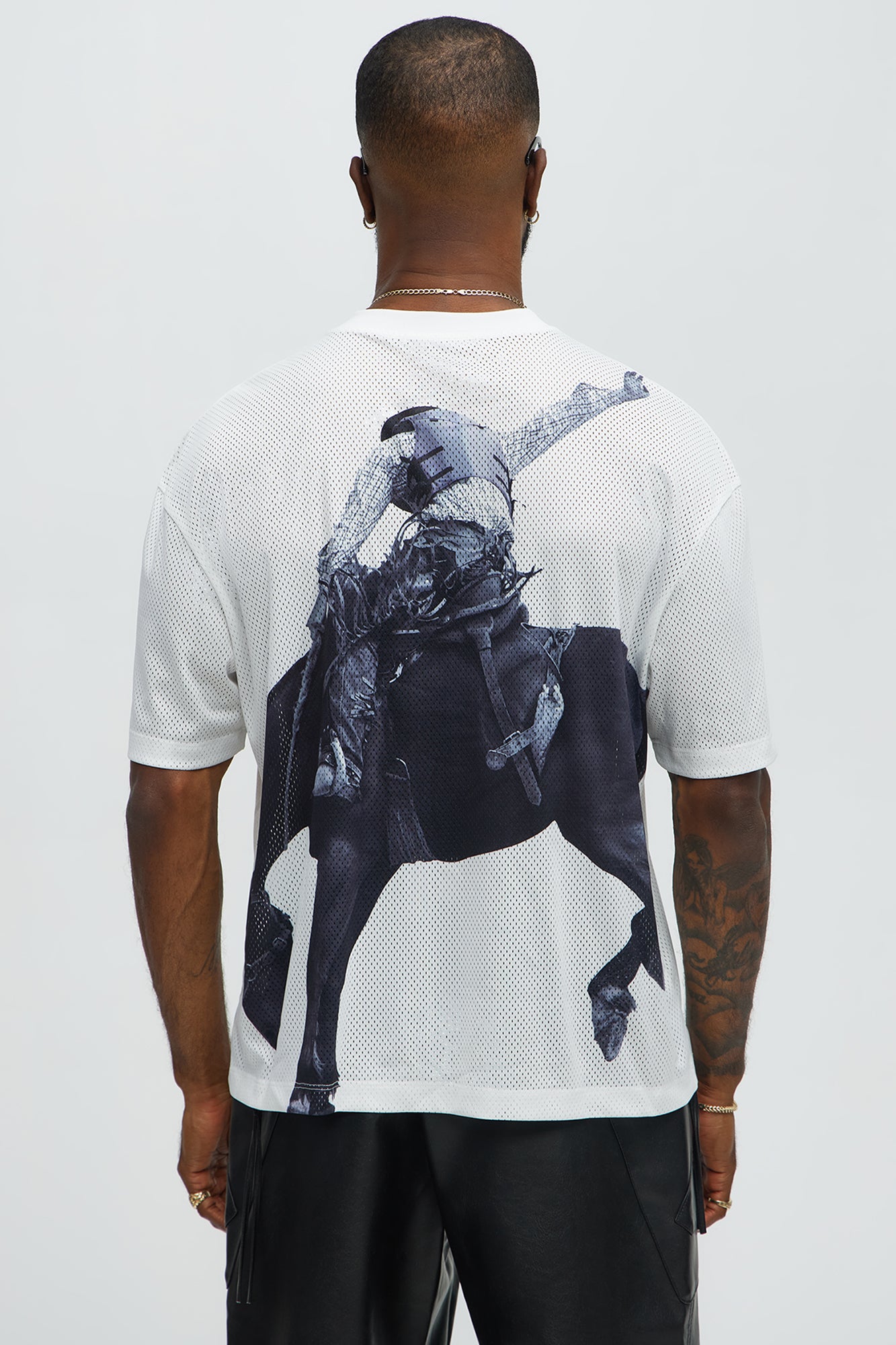 Wild West Relaxed Mesh Tee - White - Image 4