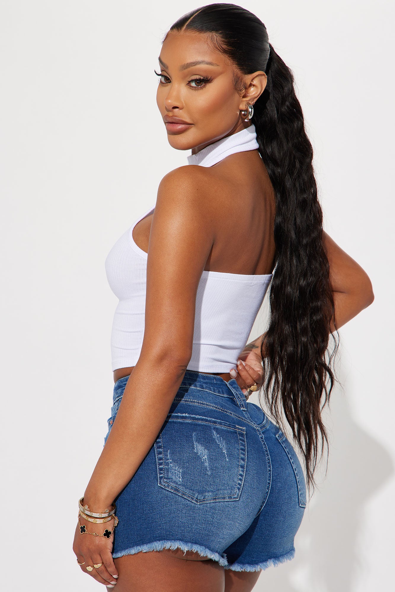 Zuri Halter Top - White - Image 3