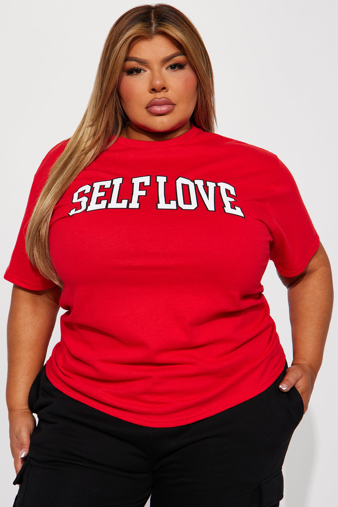 We Need More Self Love Tee - Red - Image 3