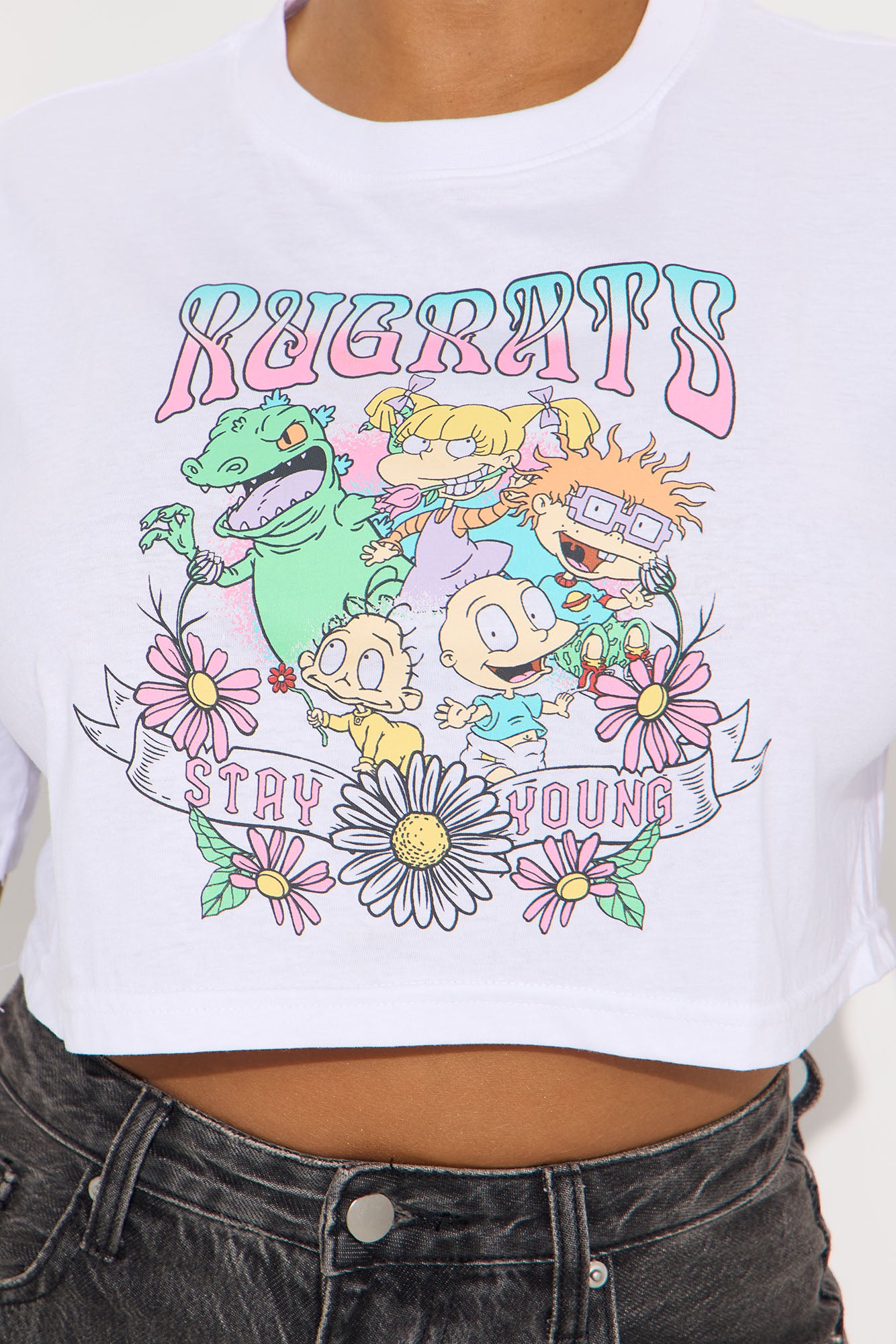 Rugrats Cropped Tee  - White - Image 3