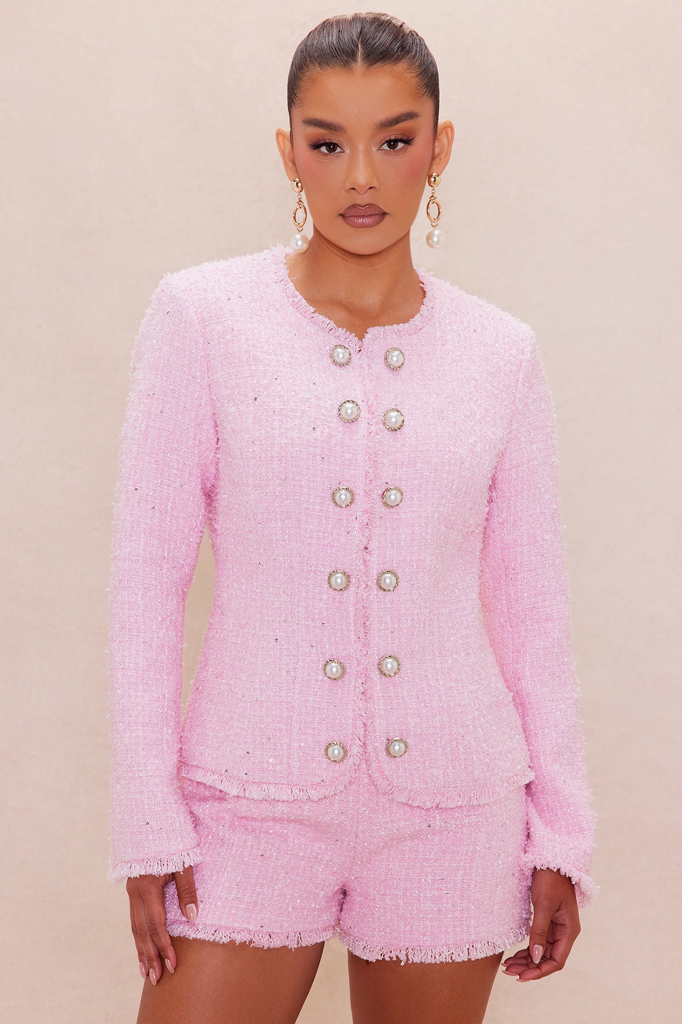 Deanna Tweed Jacket - Pink - Image 3