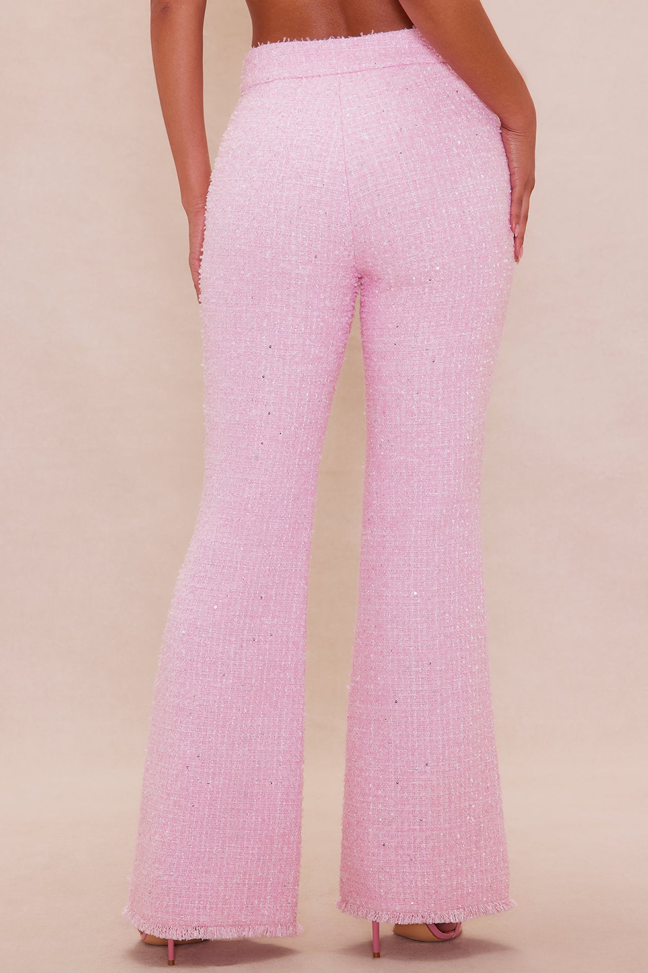 Deanna Tweed Flare Pant - Pink - Image 4