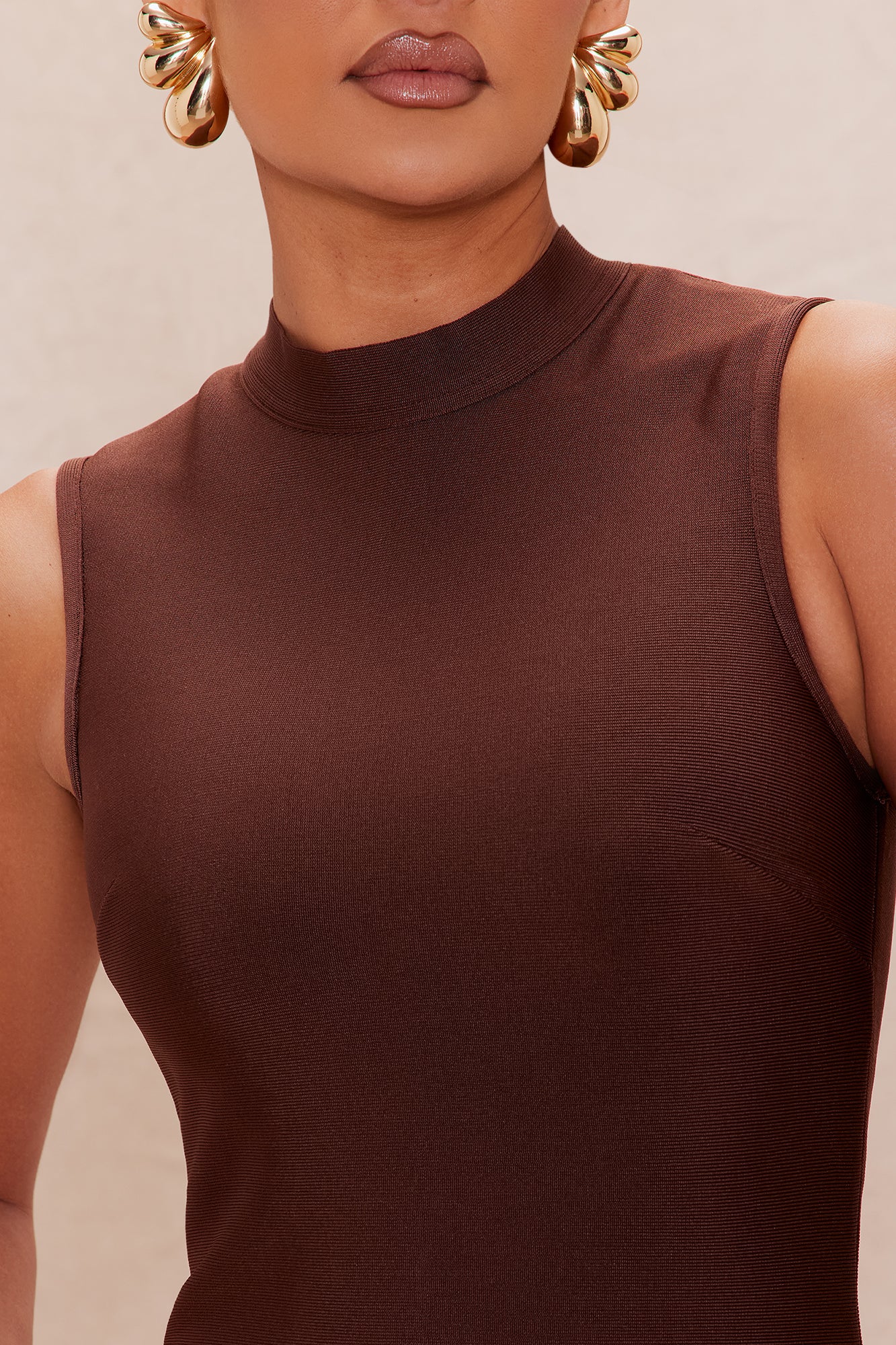 Sierra Bandage Maxi Dress - Chocolate - Image 3