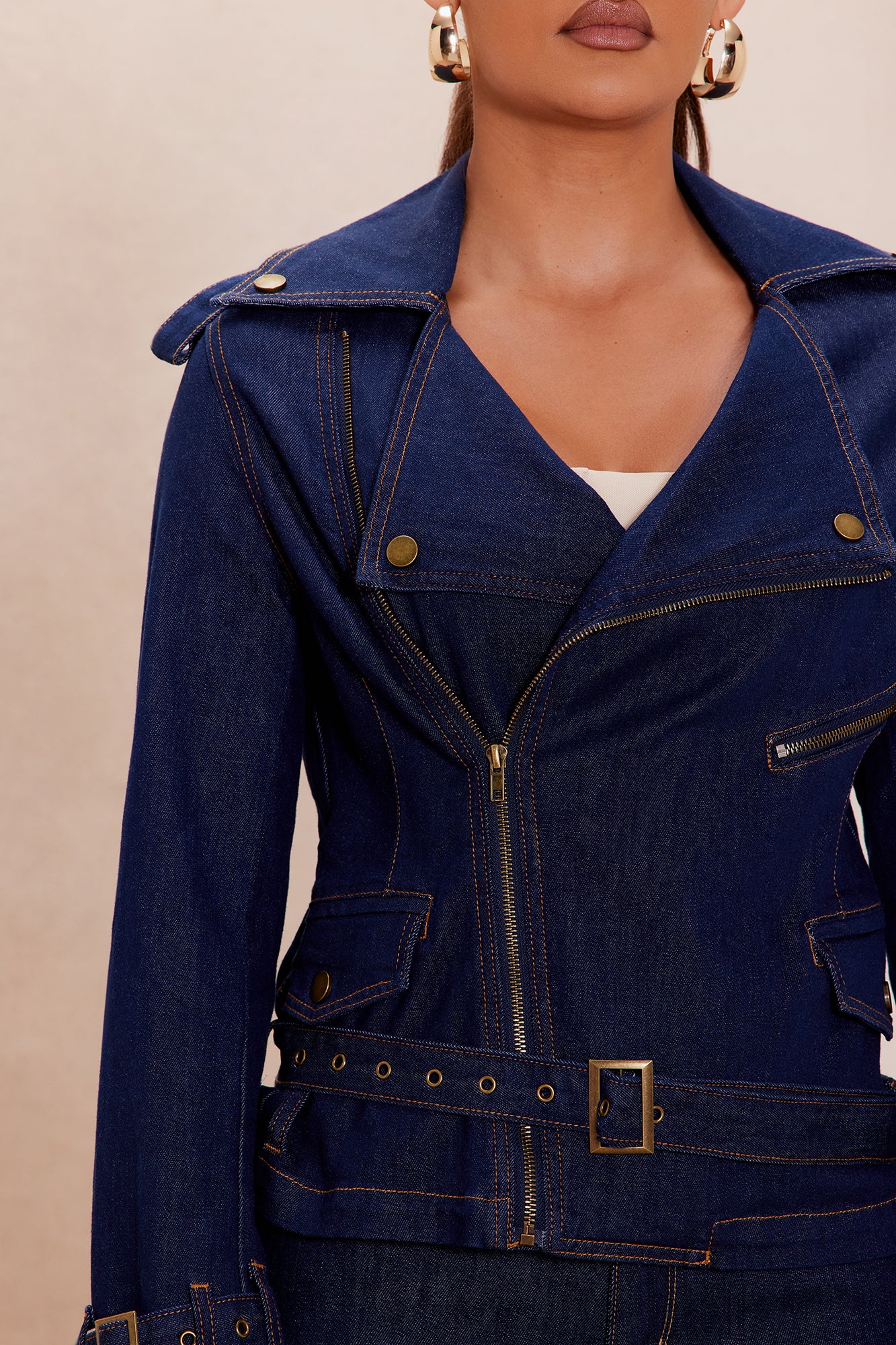Chelsey Denim Jacket - Dark Wash - Image 4