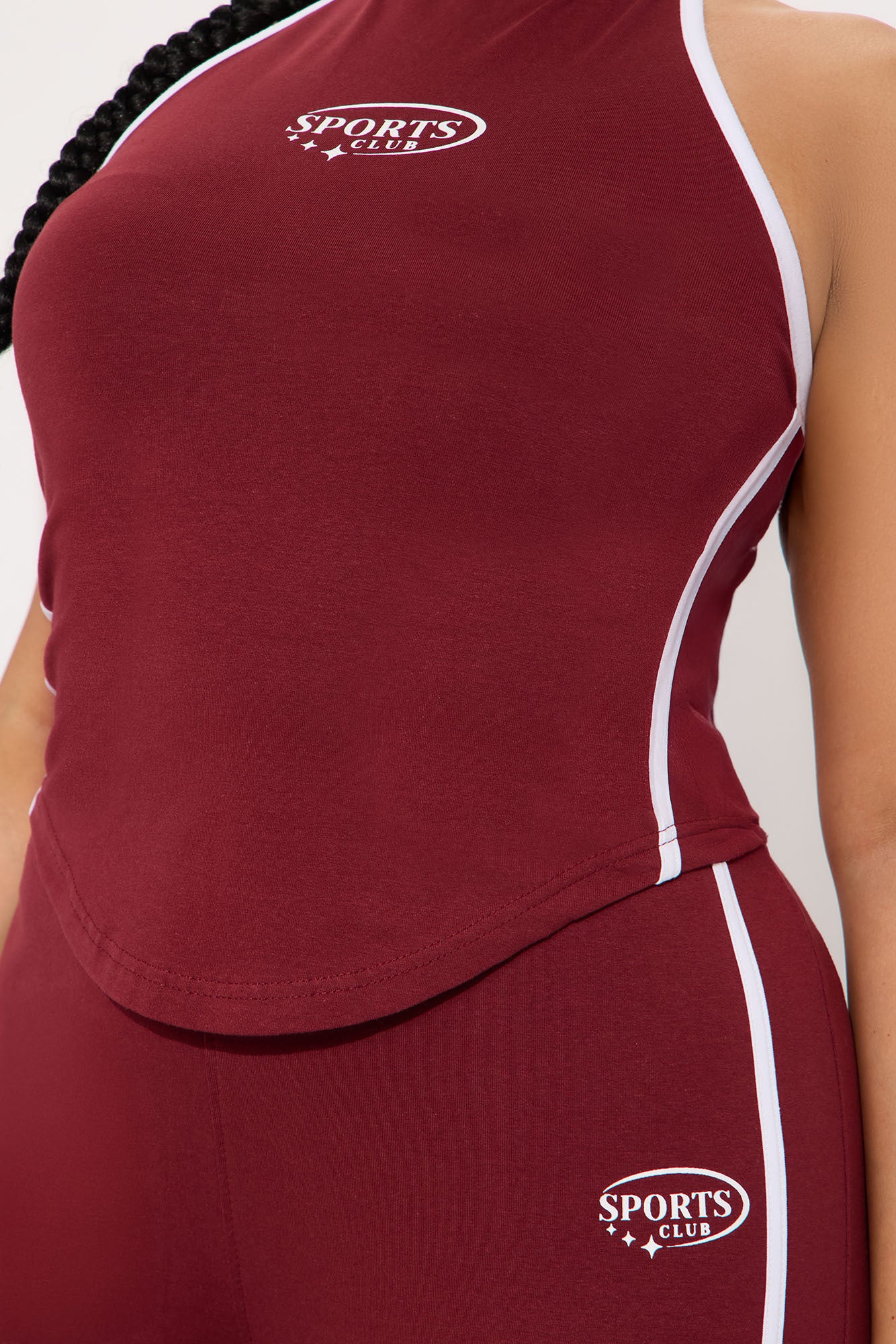 Sports Club Halter Pant Set - Burgundy - Image 6