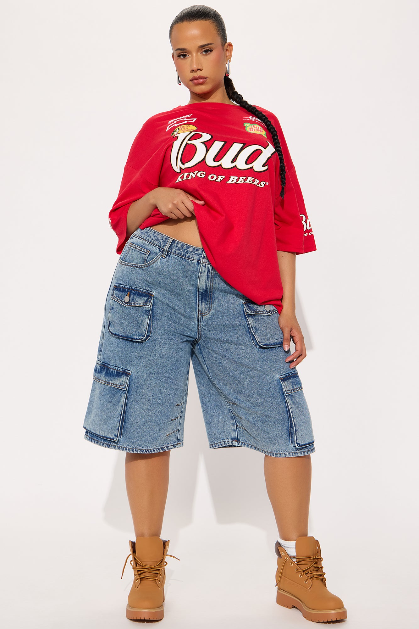 Budweiser King Of Beers Oversized Tee - Red - Image 6