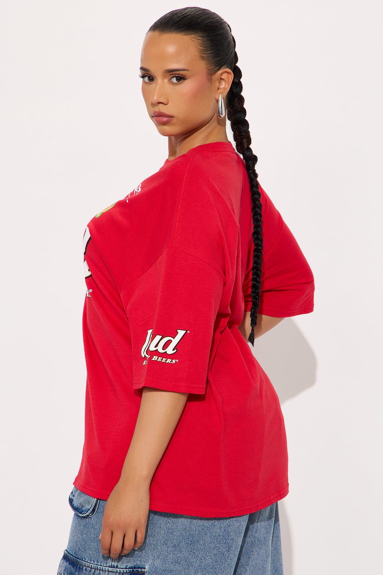 Budweiser King Of Beers Oversized Tee - Red - Image 7