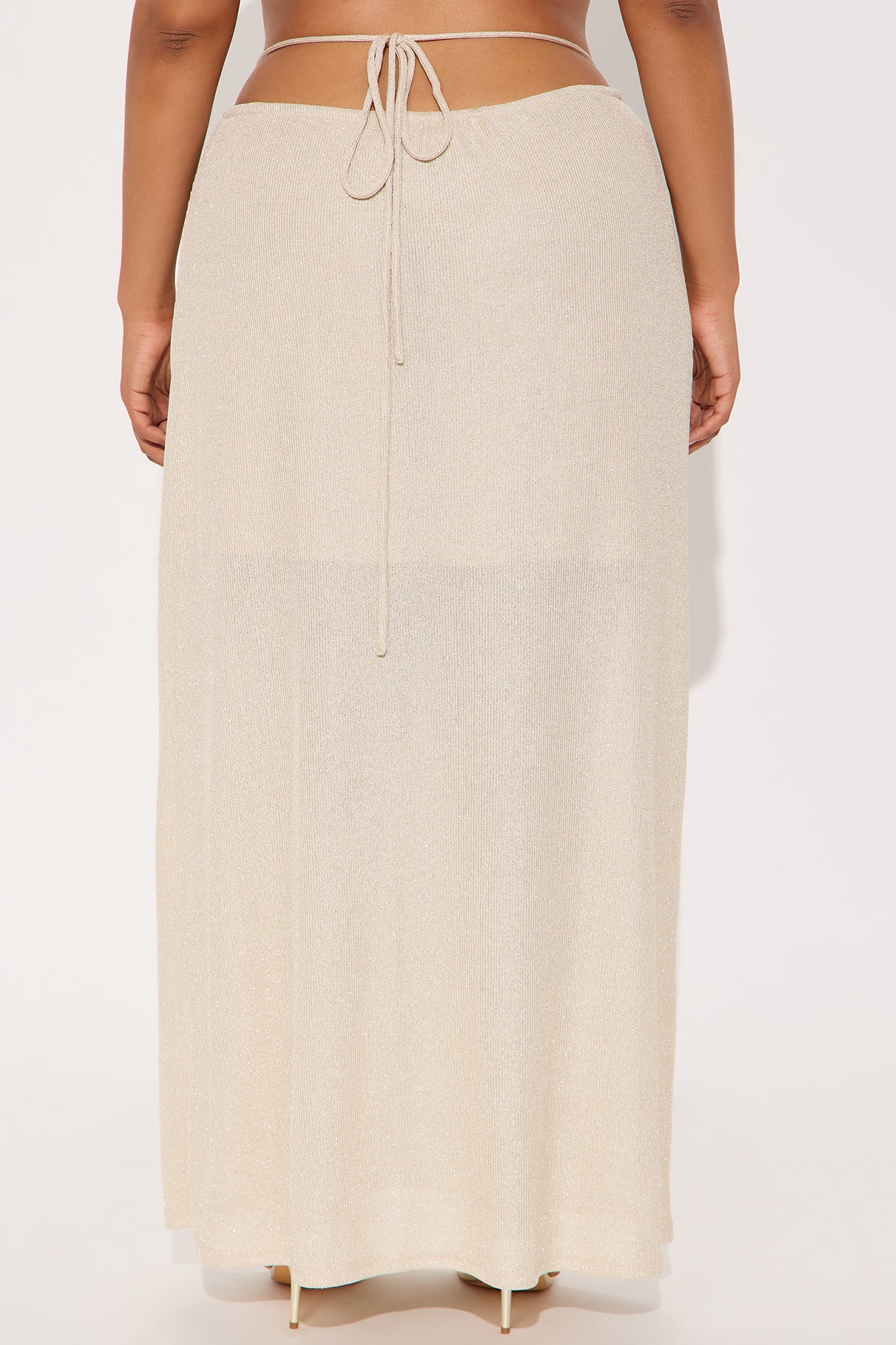 Allegra Shine Wrap Midi Skirt - Gold - Image 6