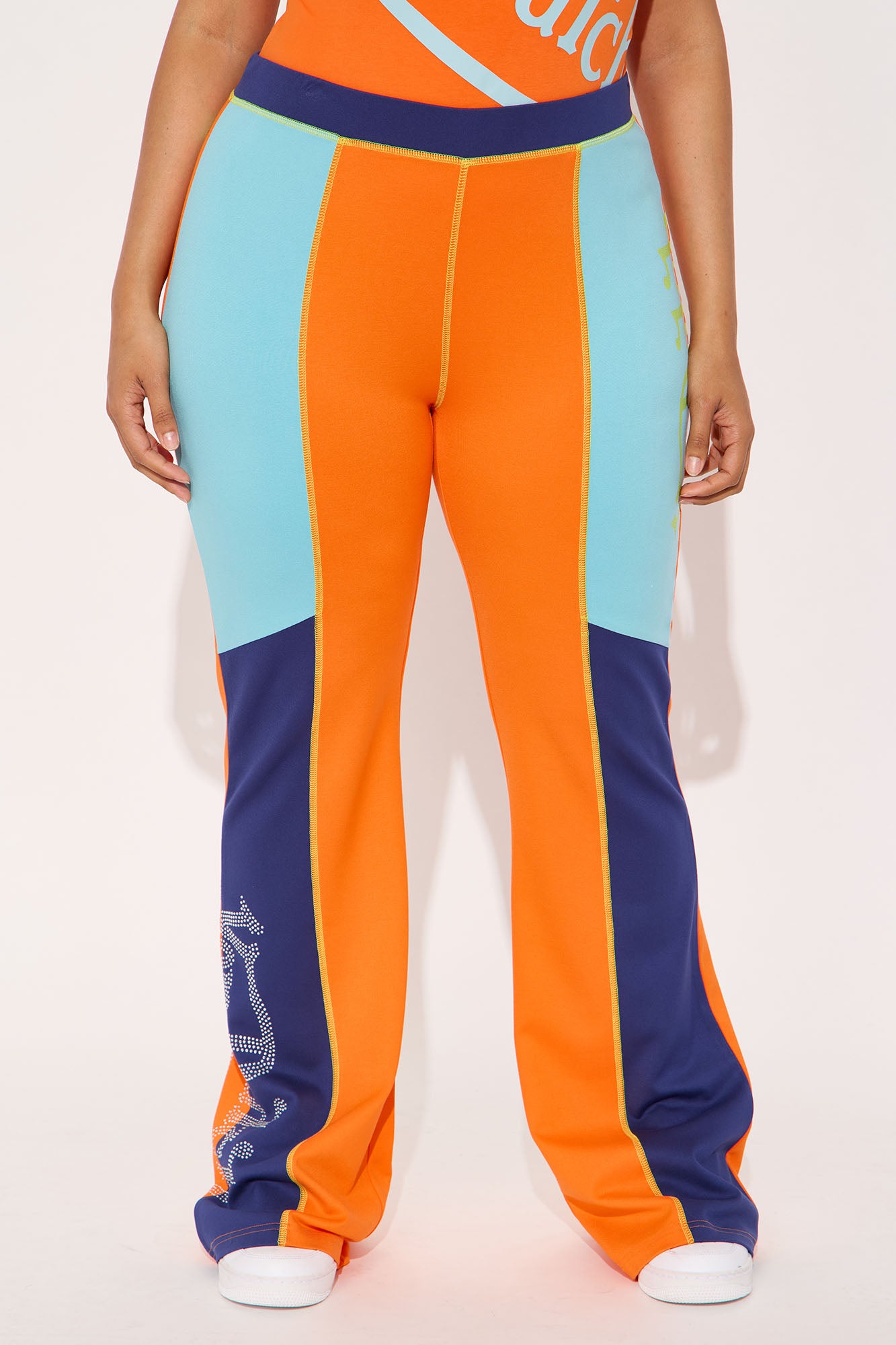 Von Dutch Multi Rhinestone Flared Pant - Orange/combo - Image 6