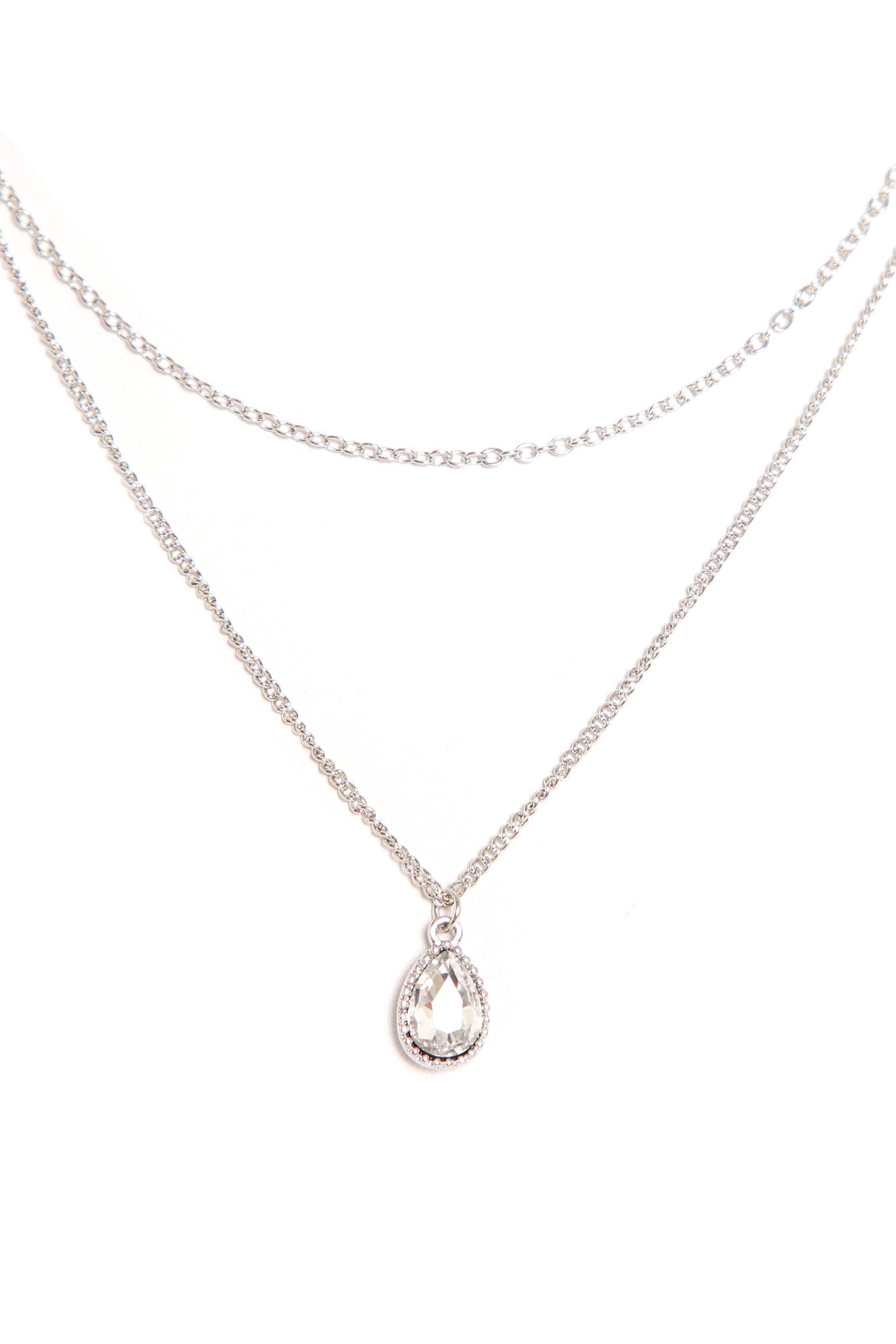 Pretty Dainty Layered Necklace - Silver - Image 4