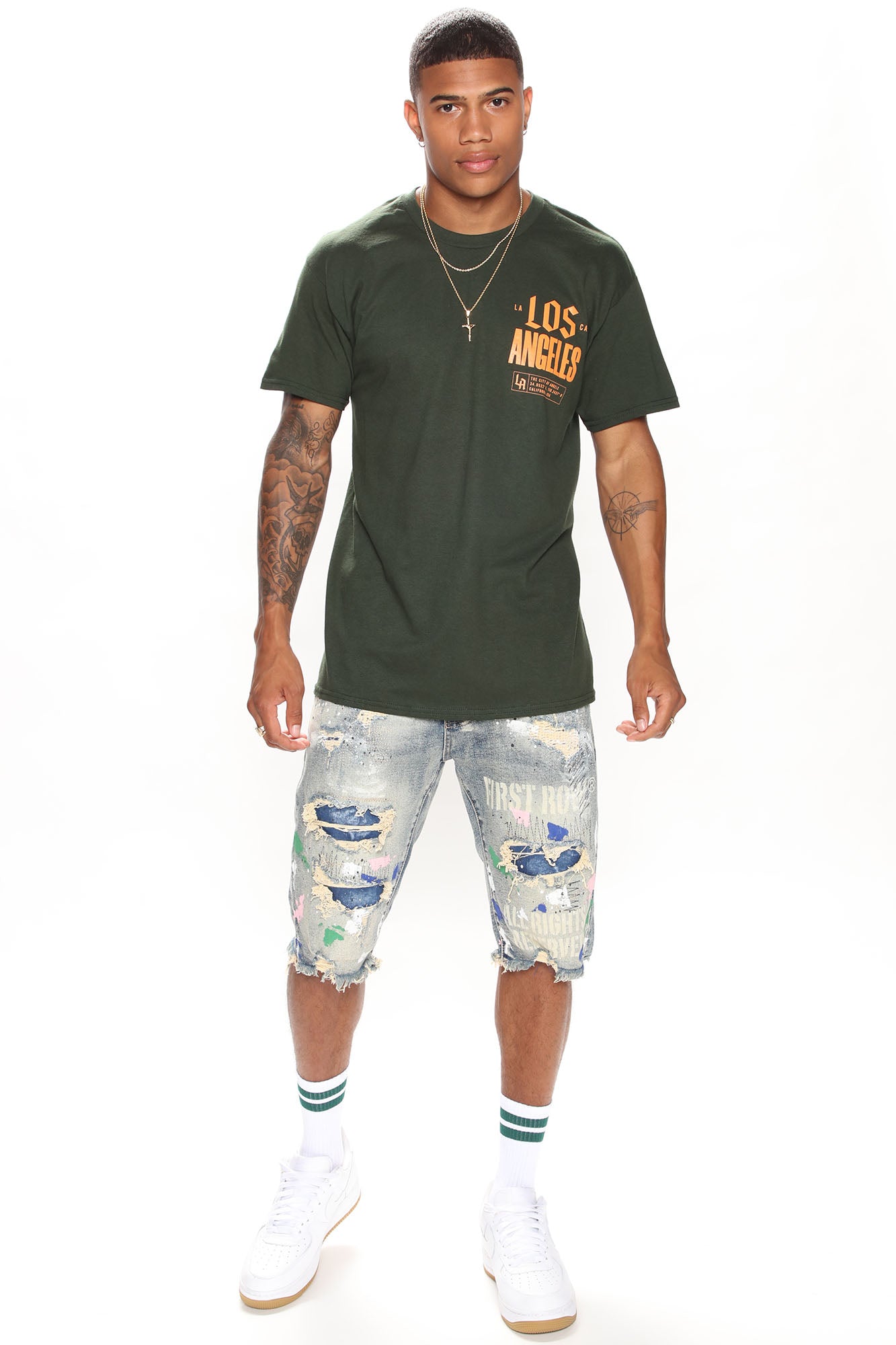 Los Angeles Palm Short Sleeve Tee - Green - Image 5