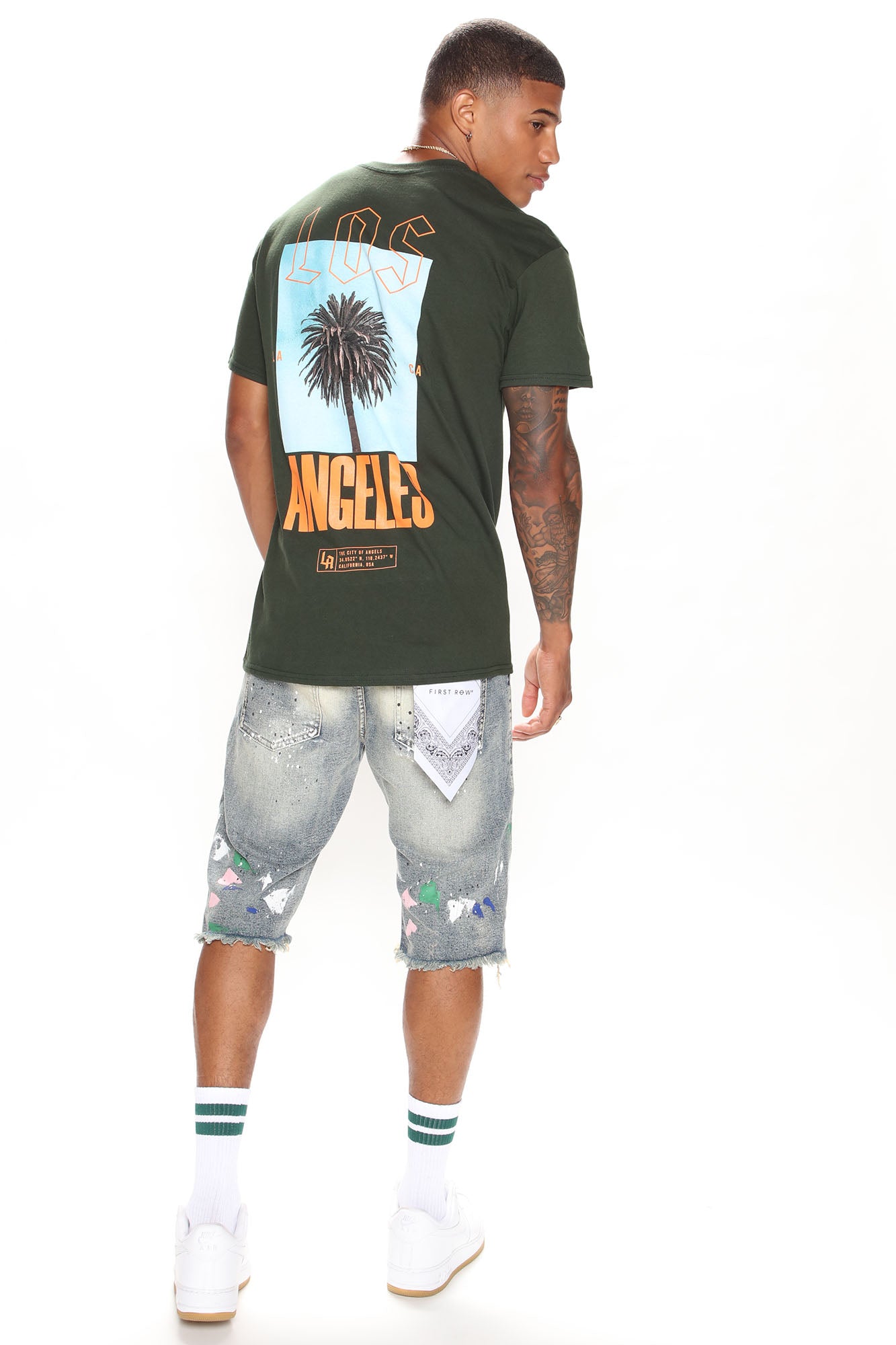 Los Angeles Palm Short Sleeve Tee - Green - Image 7