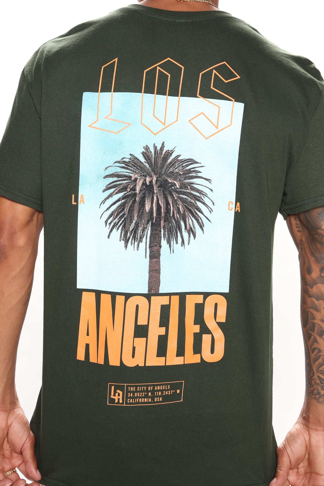 Los Angeles Palm Short Sleeve Tee - Green - Image 8