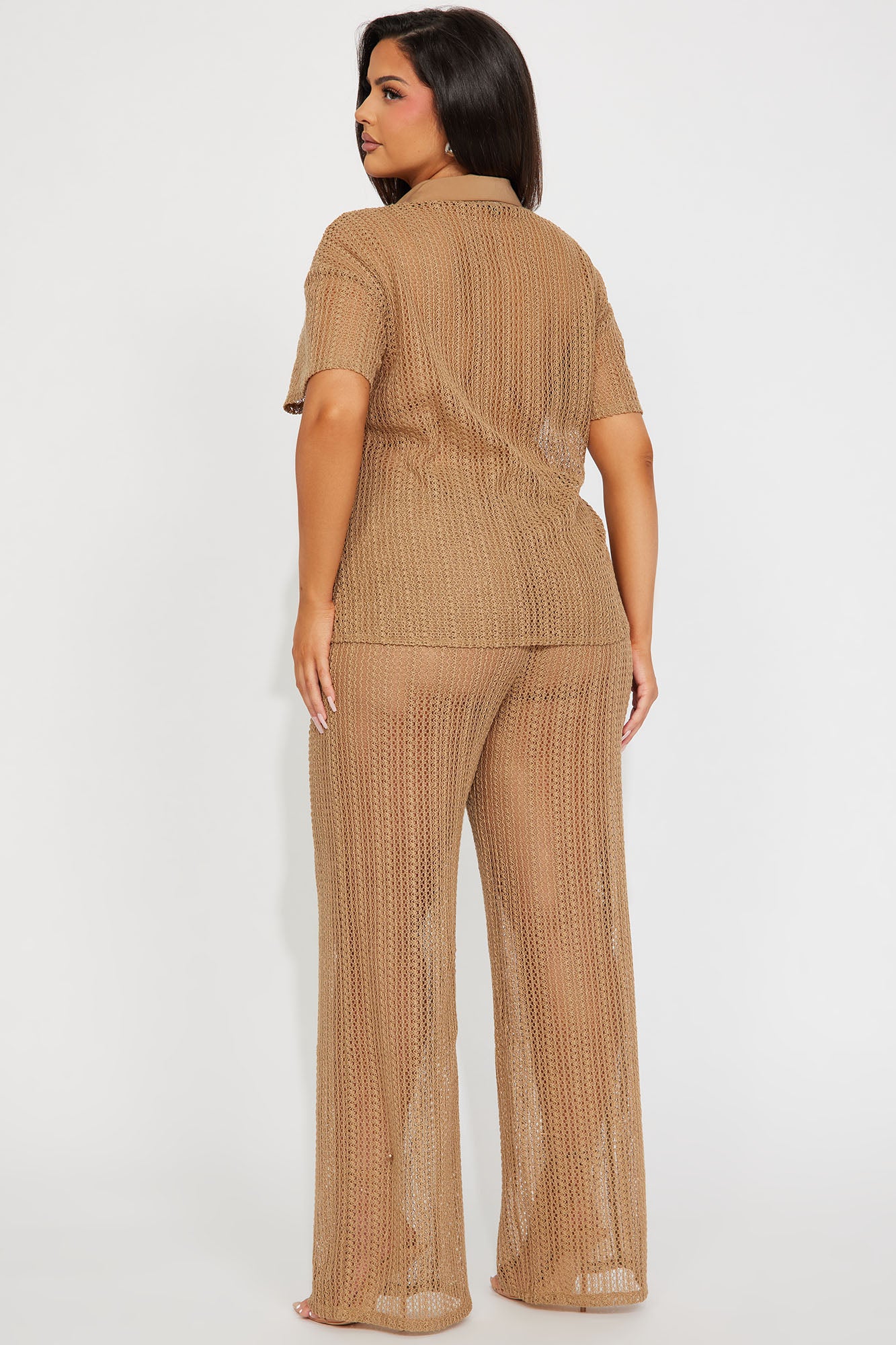 In My Vacay Era Crochet Pant Set - Brown - Image 7