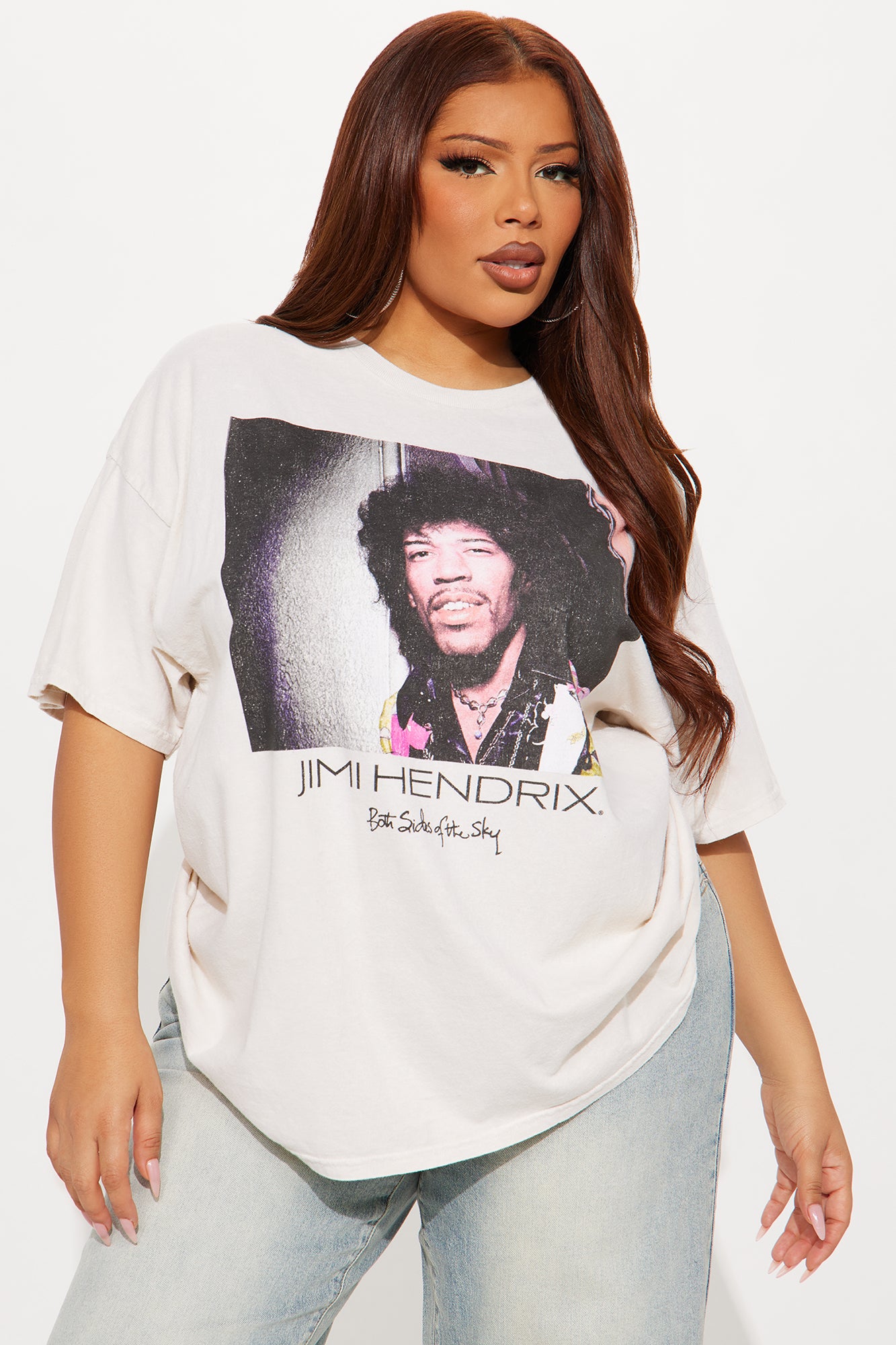 Jimi Hendrix Washed Oversized Tee - Natural - Image 4
