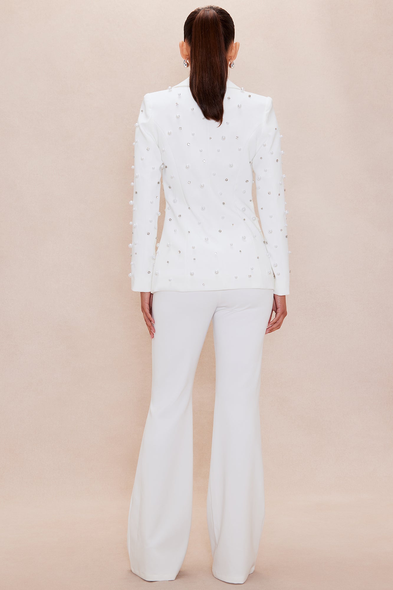 Anastasia Pearl Blazer Suit Set - White - Image 5
