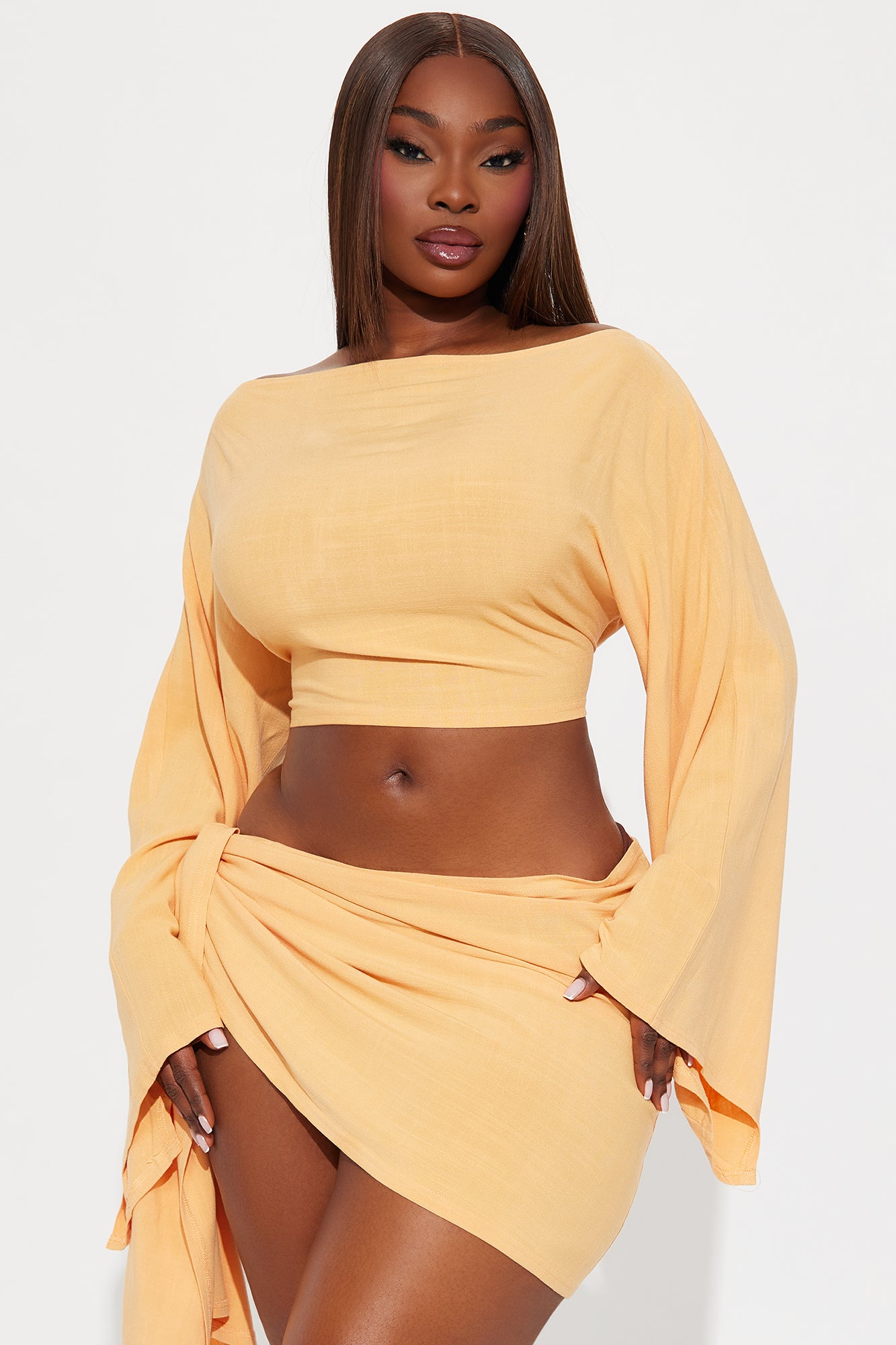 Summer Nights Linen Skirt Set - Peach - Image 7