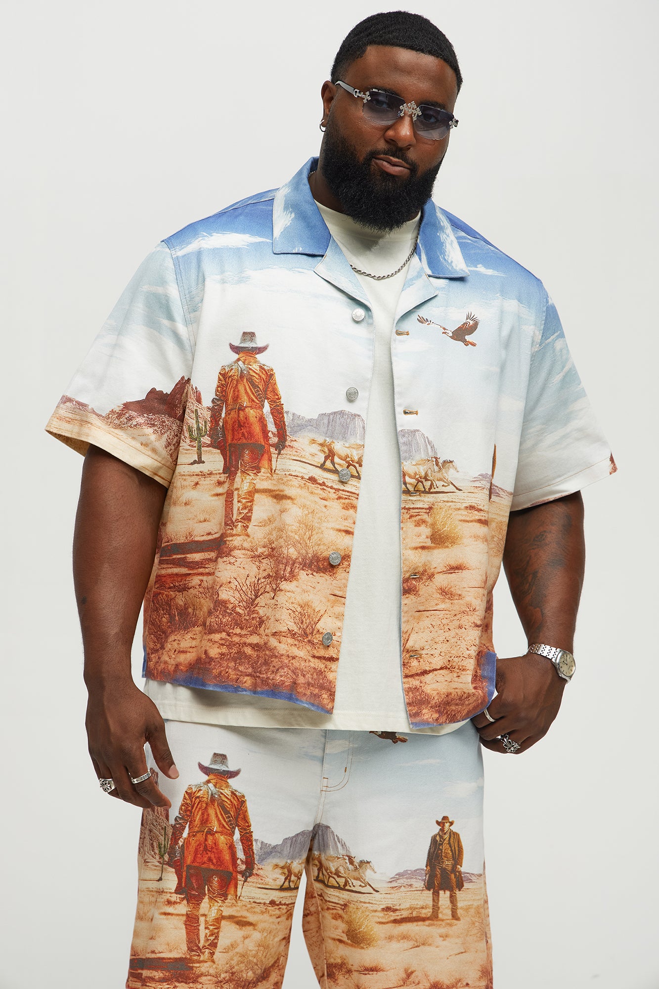 Stand Off Boxy Cuban Collar Shirt - Multi Color - Image 5