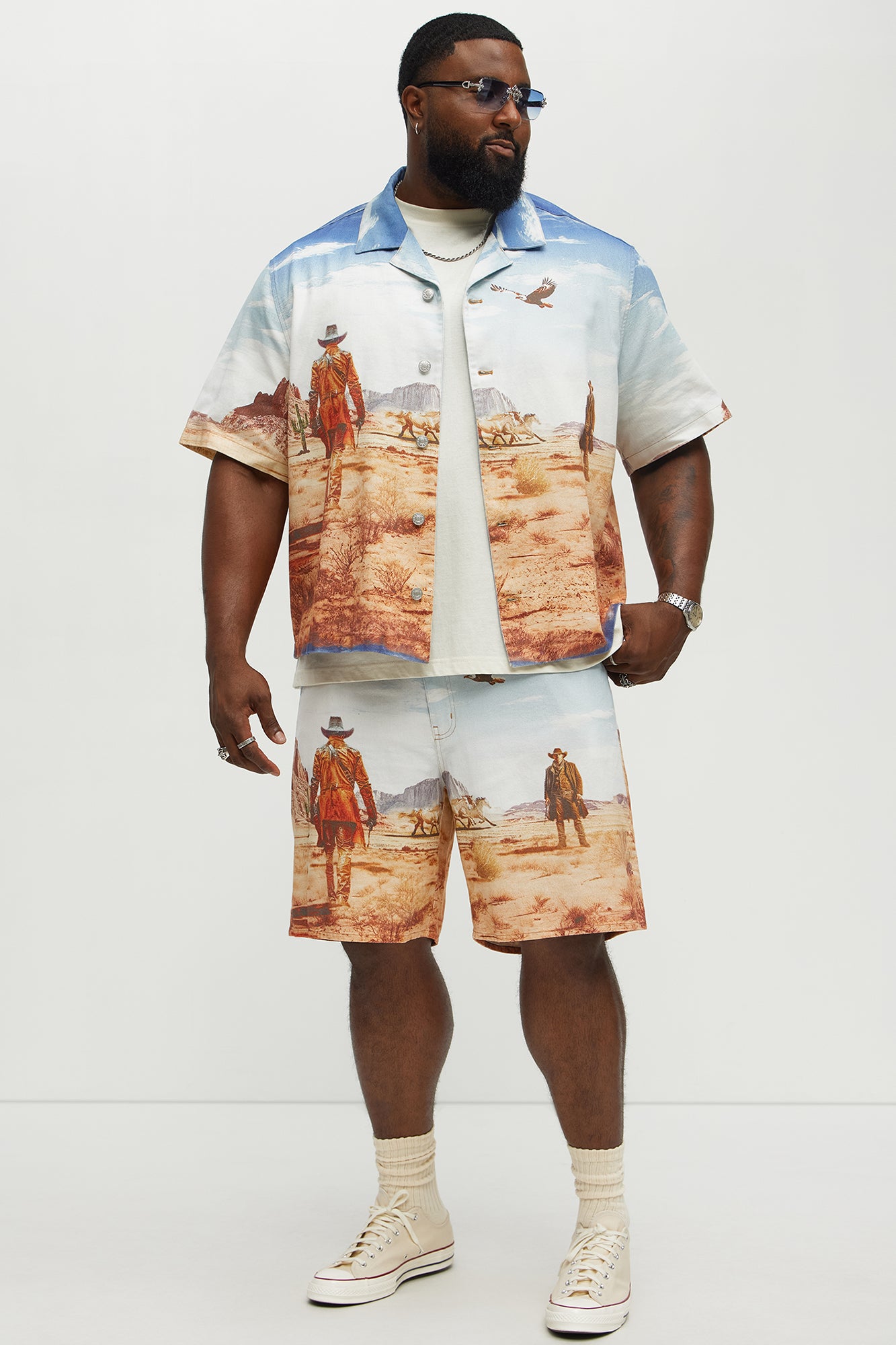 Stand Off Relaxed Denim Shorts - Multi Color - Image 6