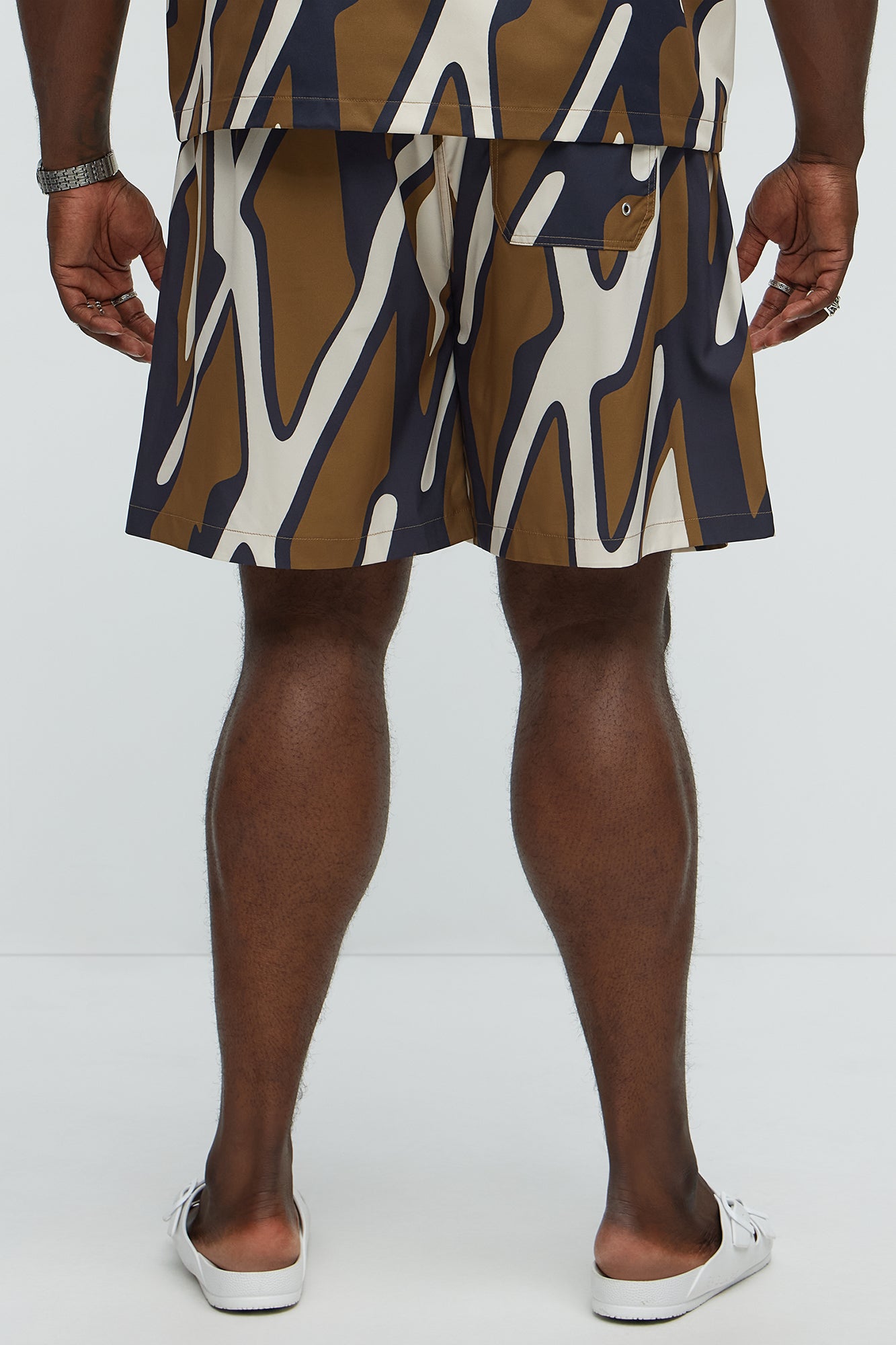Chaos Current Printed Swim Classic Trunk - Brown/combo - Image 8