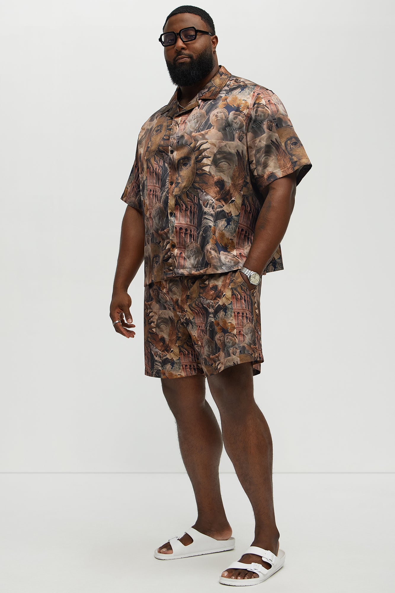 Celestial Glory Swim Mid Trunk - Brown/combo - Image 6