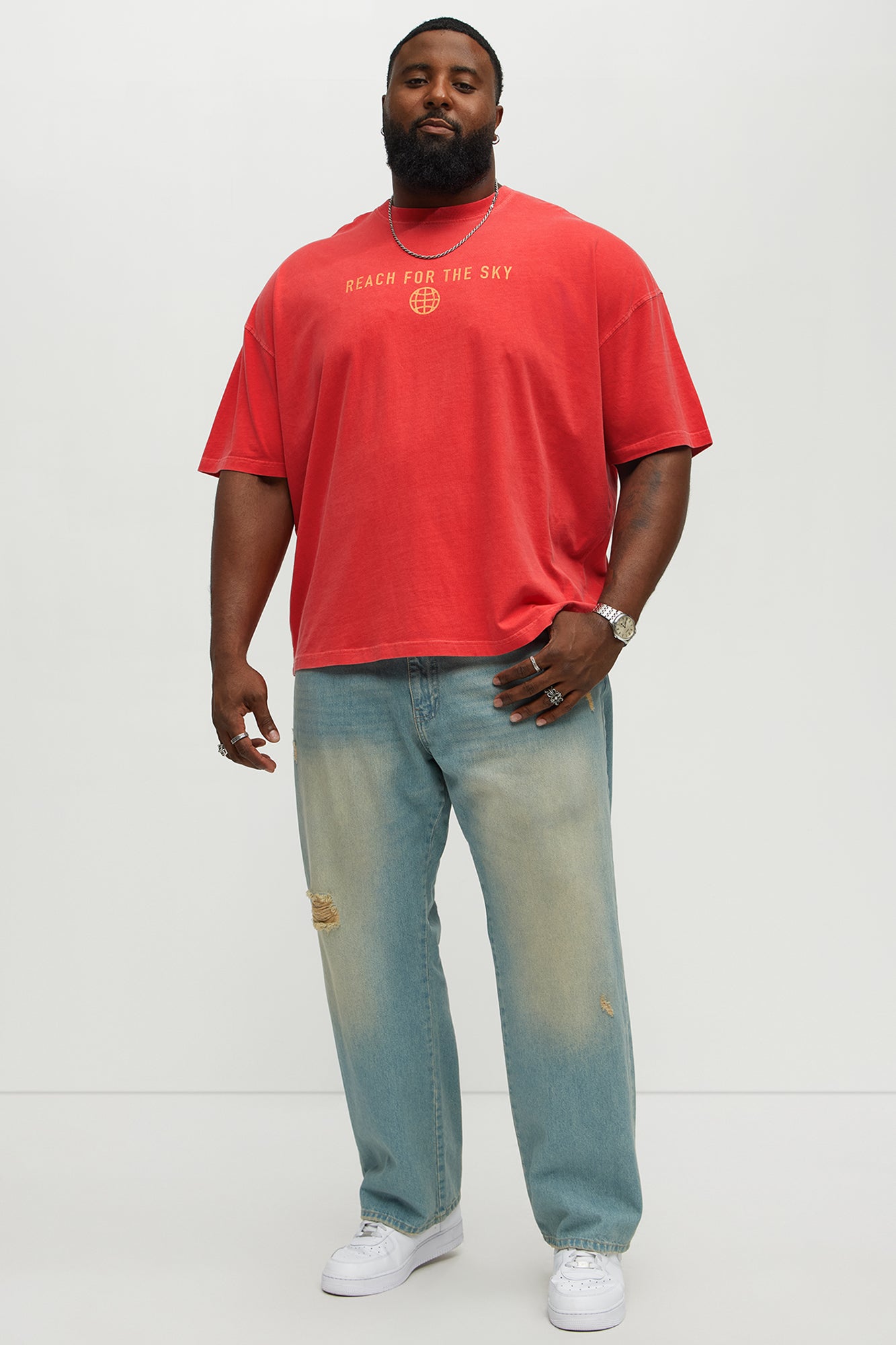 Reach For The Sky Oversized Short Sleeve Tee - Coral - Image 6