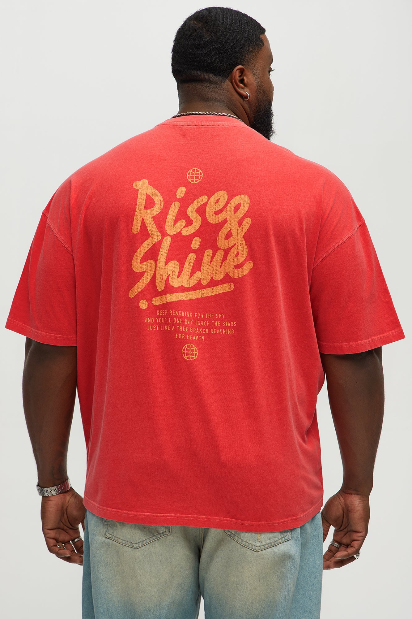 Reach For The Sky Oversized Short Sleeve Tee - Coral - Image 8