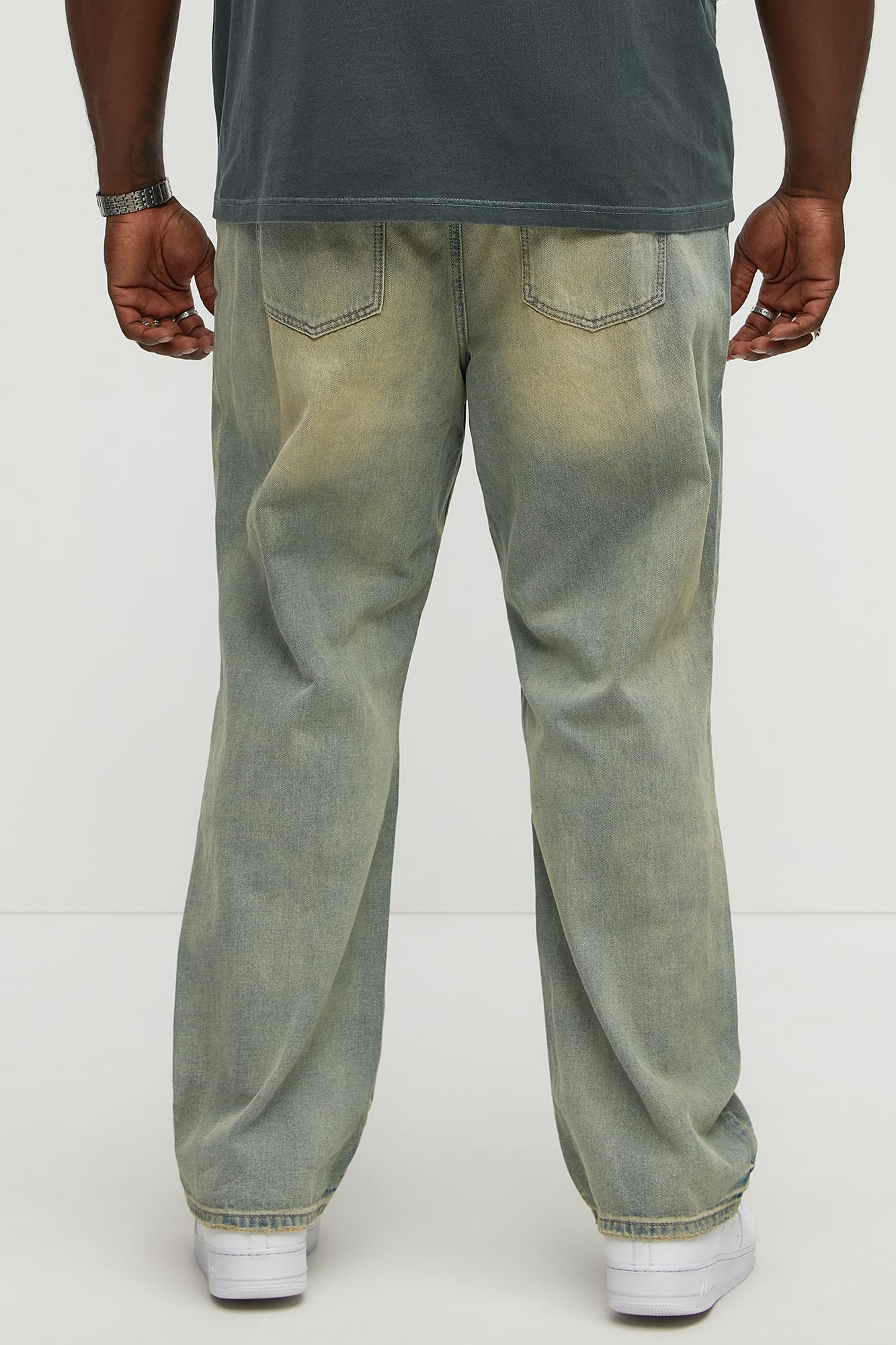 Get Down Distressed Straight Jeans - Vintage Blue Wash - Image 8