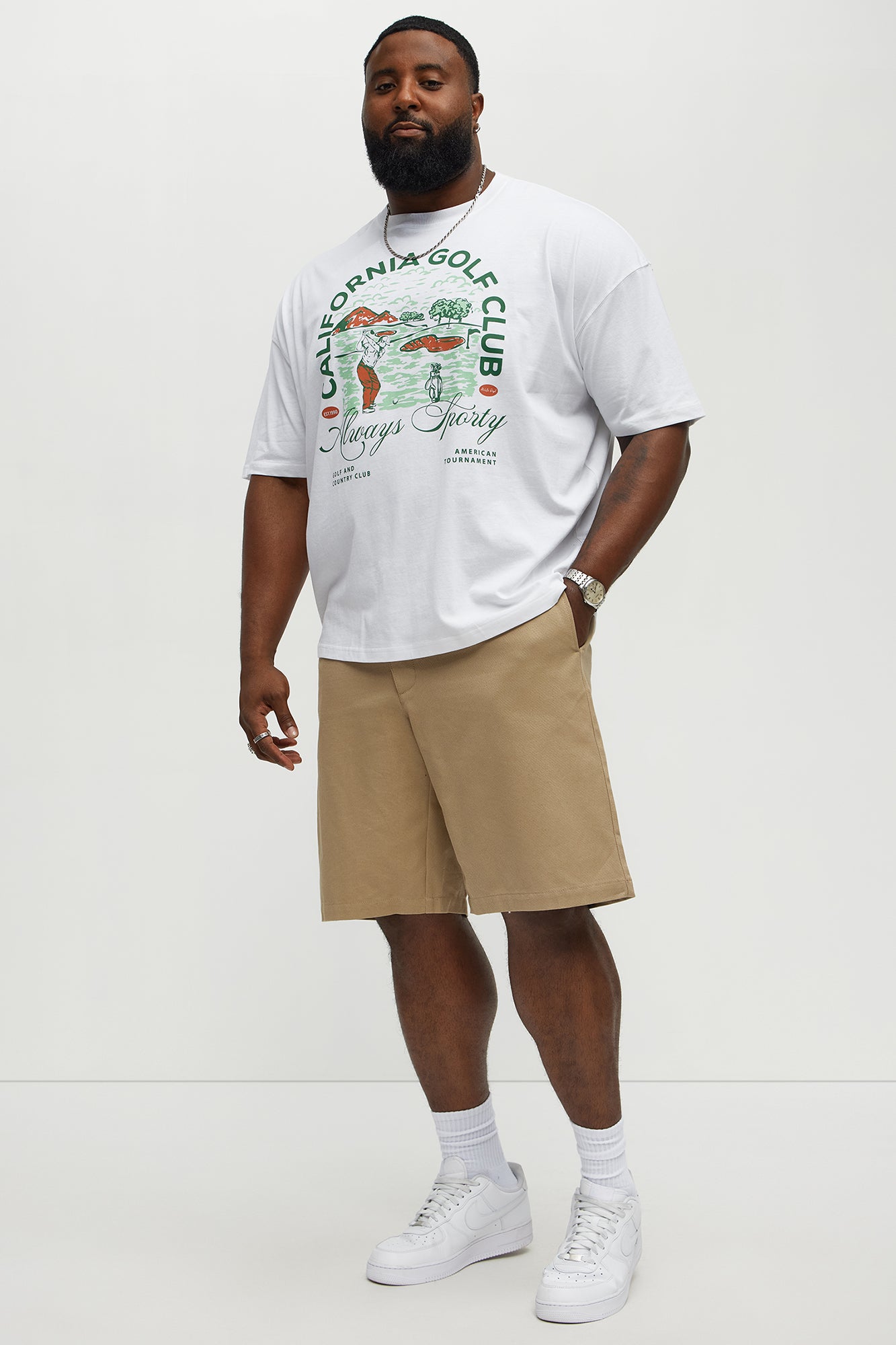 Cali Golf Club Oversized Short Sleeve Tee - White - Image 5