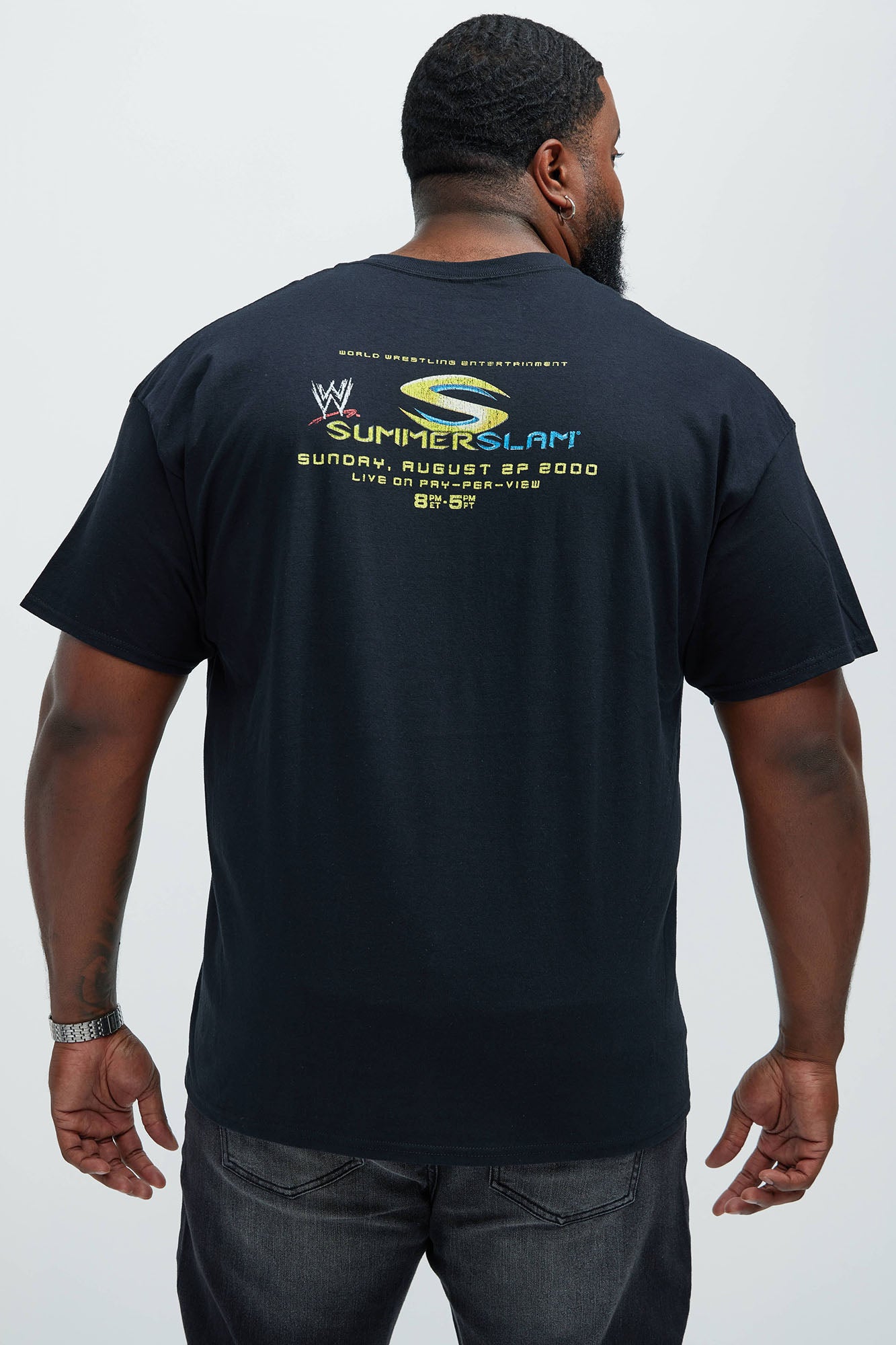 WWE Summer Slam 2000 Short Sleeve Tee - Black - Image 8
