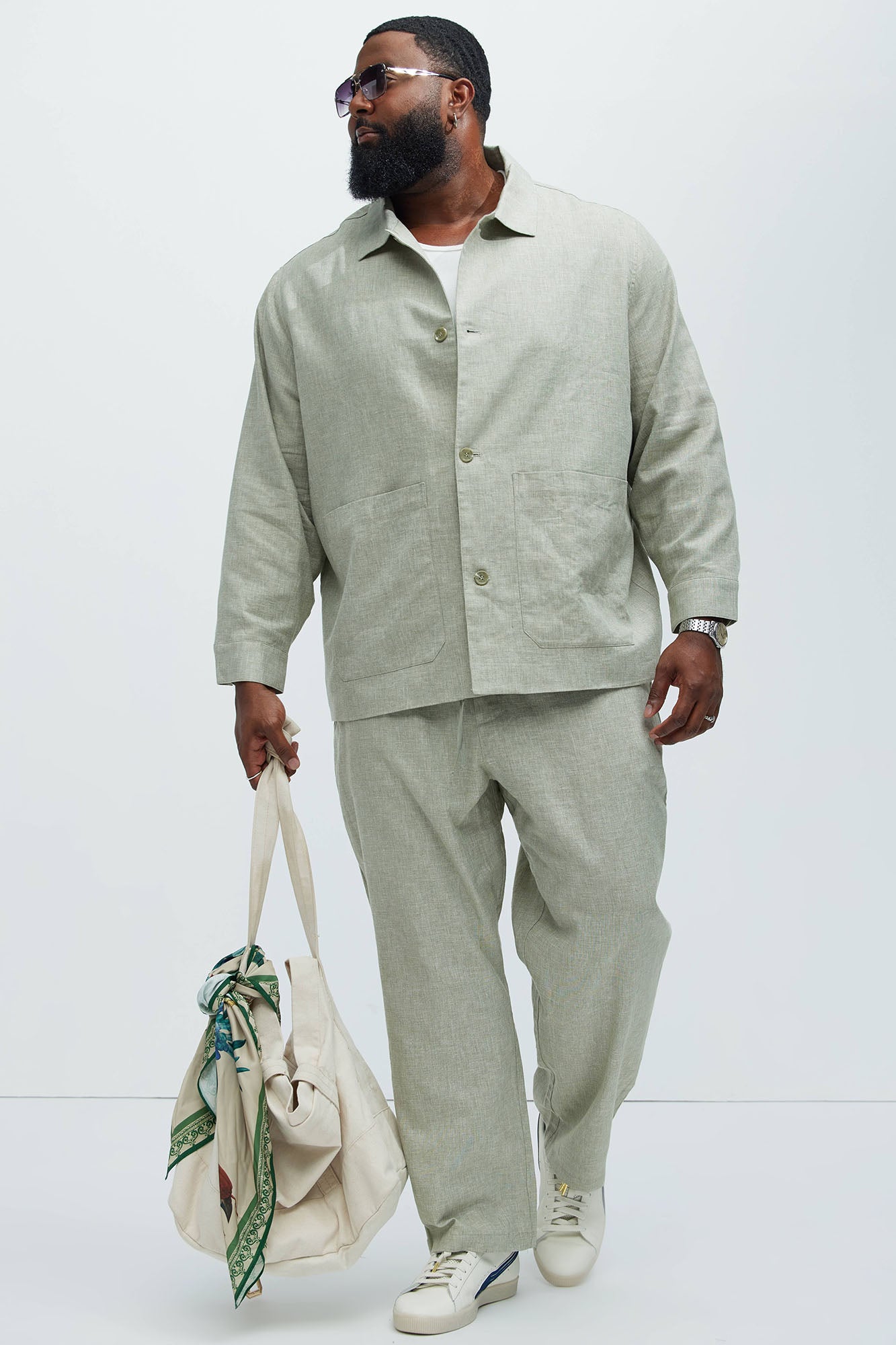 Bahamas Linen Chore Jacket - Green - Image 5