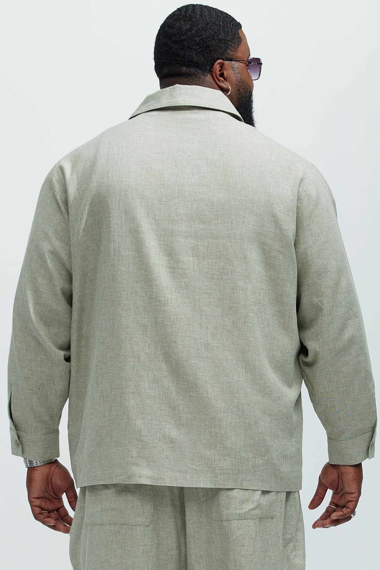 Bahamas Linen Chore Jacket - Green - Image 6