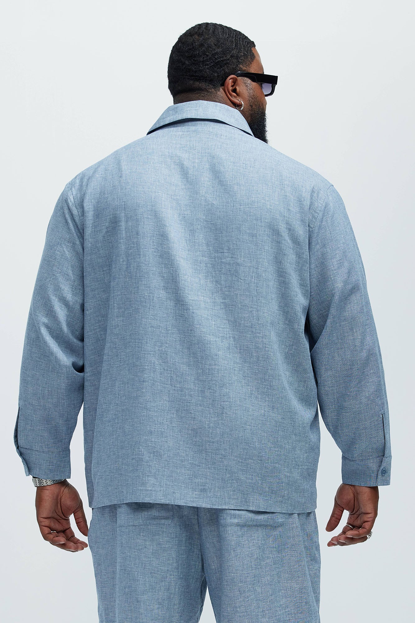Bahamas Linen Chore Jacket - Blue - Image 6