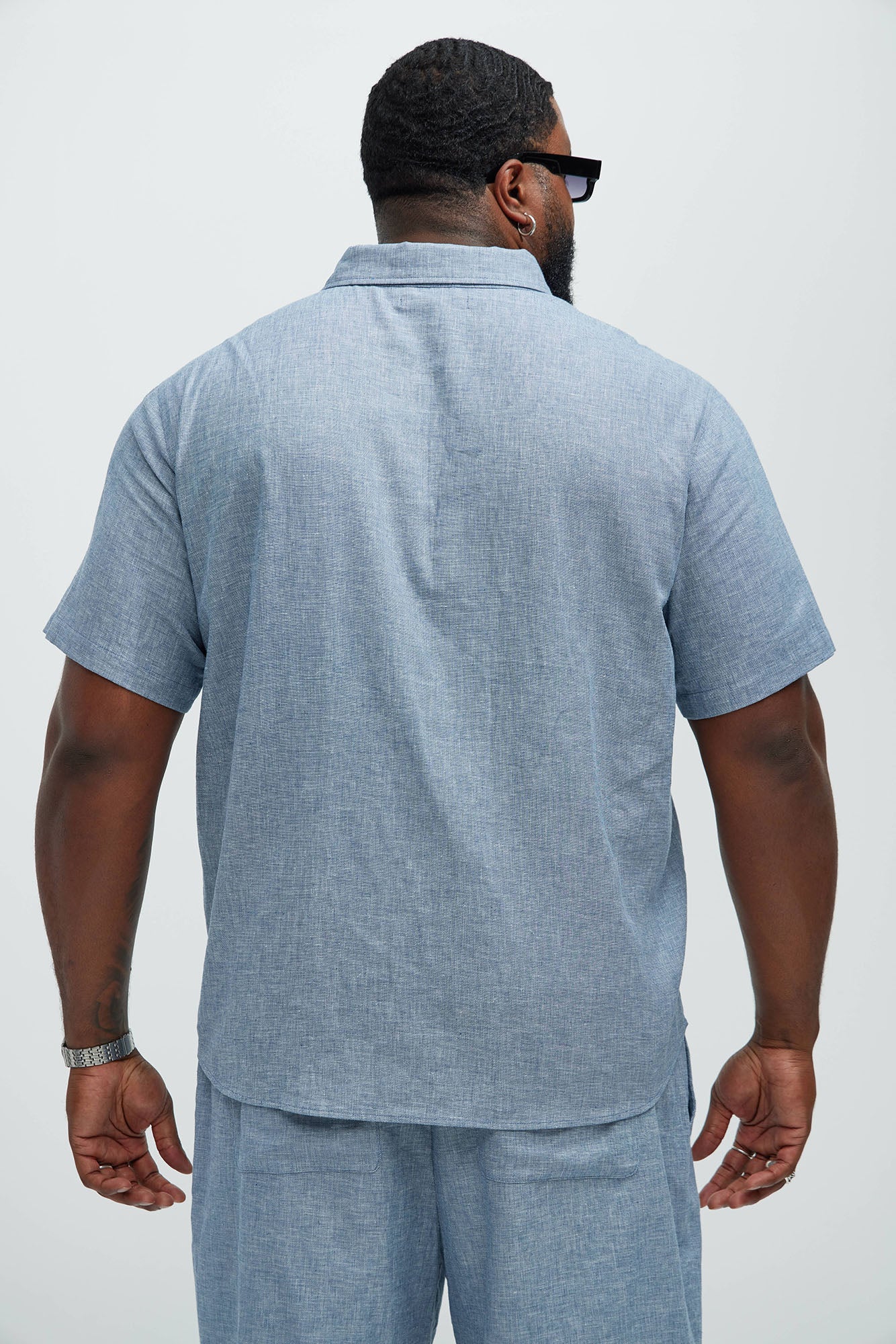 Bahamas Linen Classic Button Up Shirt - Blue - Image 6