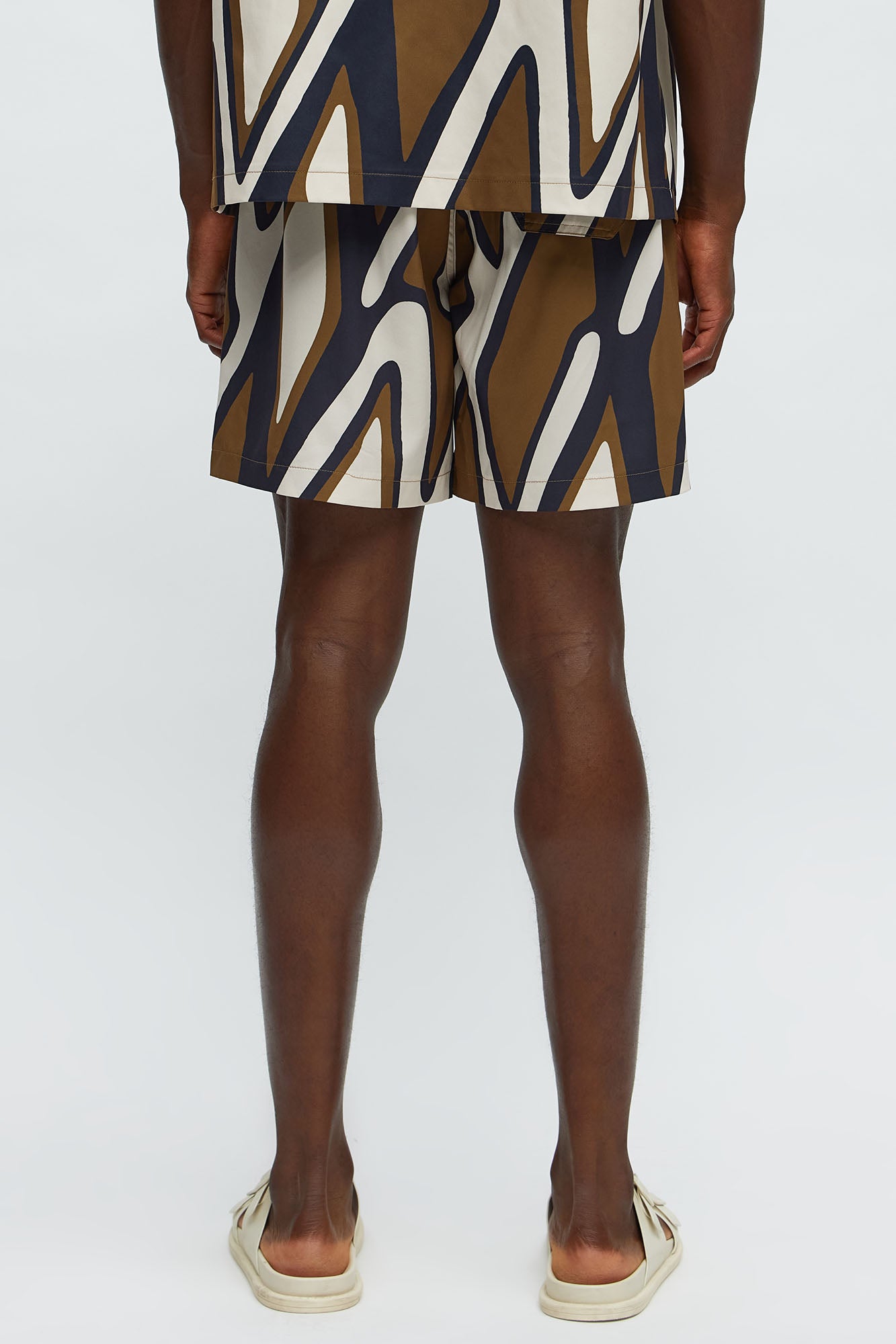 Chaos Current Printed Swim Classic Trunk - Brown/combo - Image 4