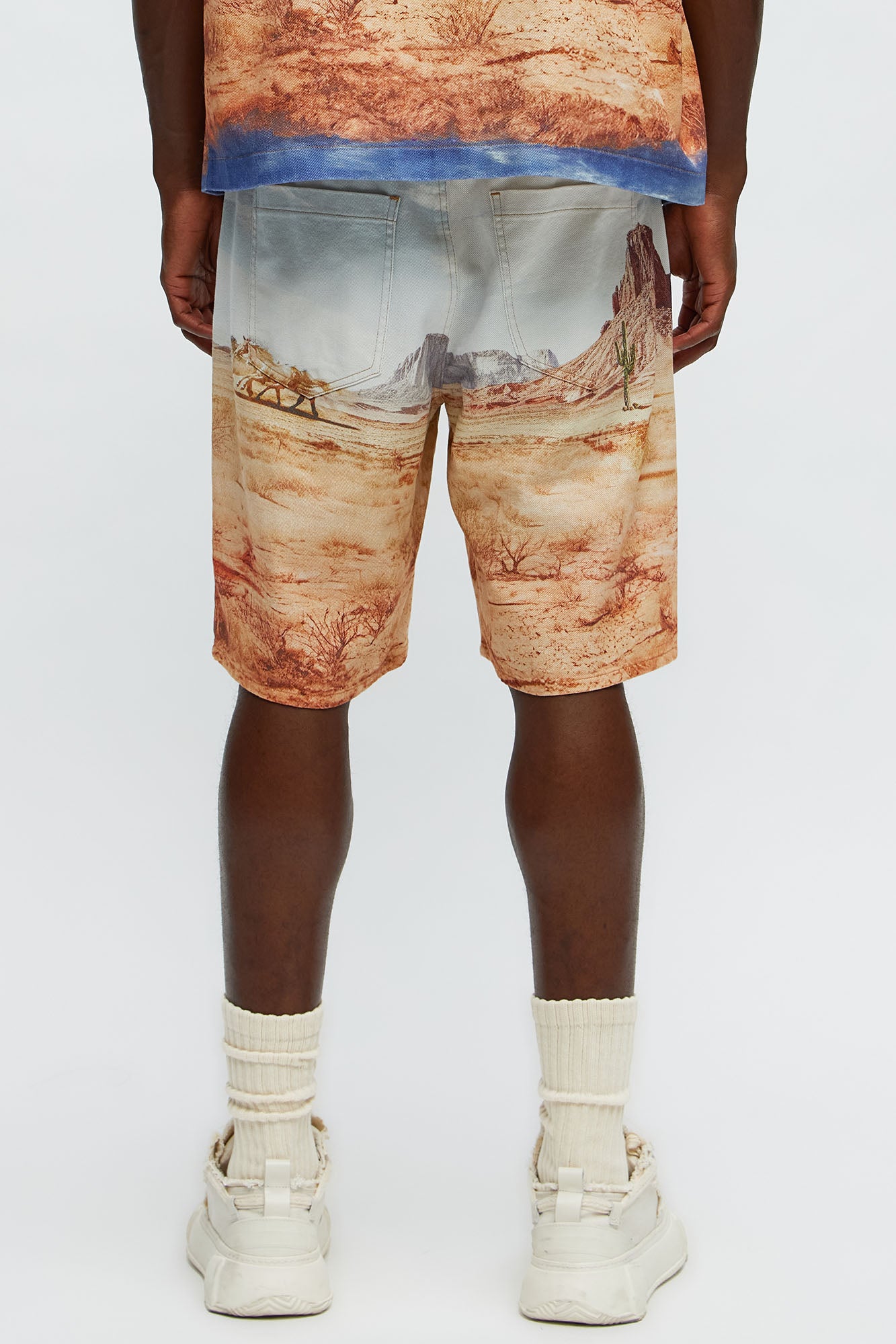 Stand Off Relaxed Denim Shorts - Multi Color - Image 4