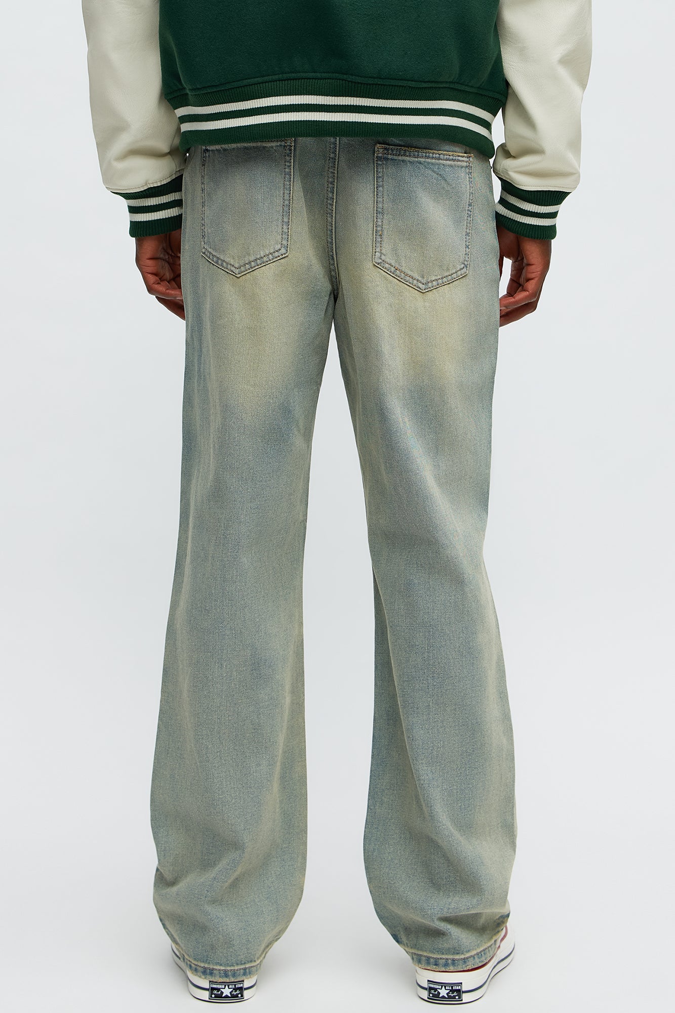 Get Down Distressed Straight Jeans - Vintage Blue Wash - Image 4