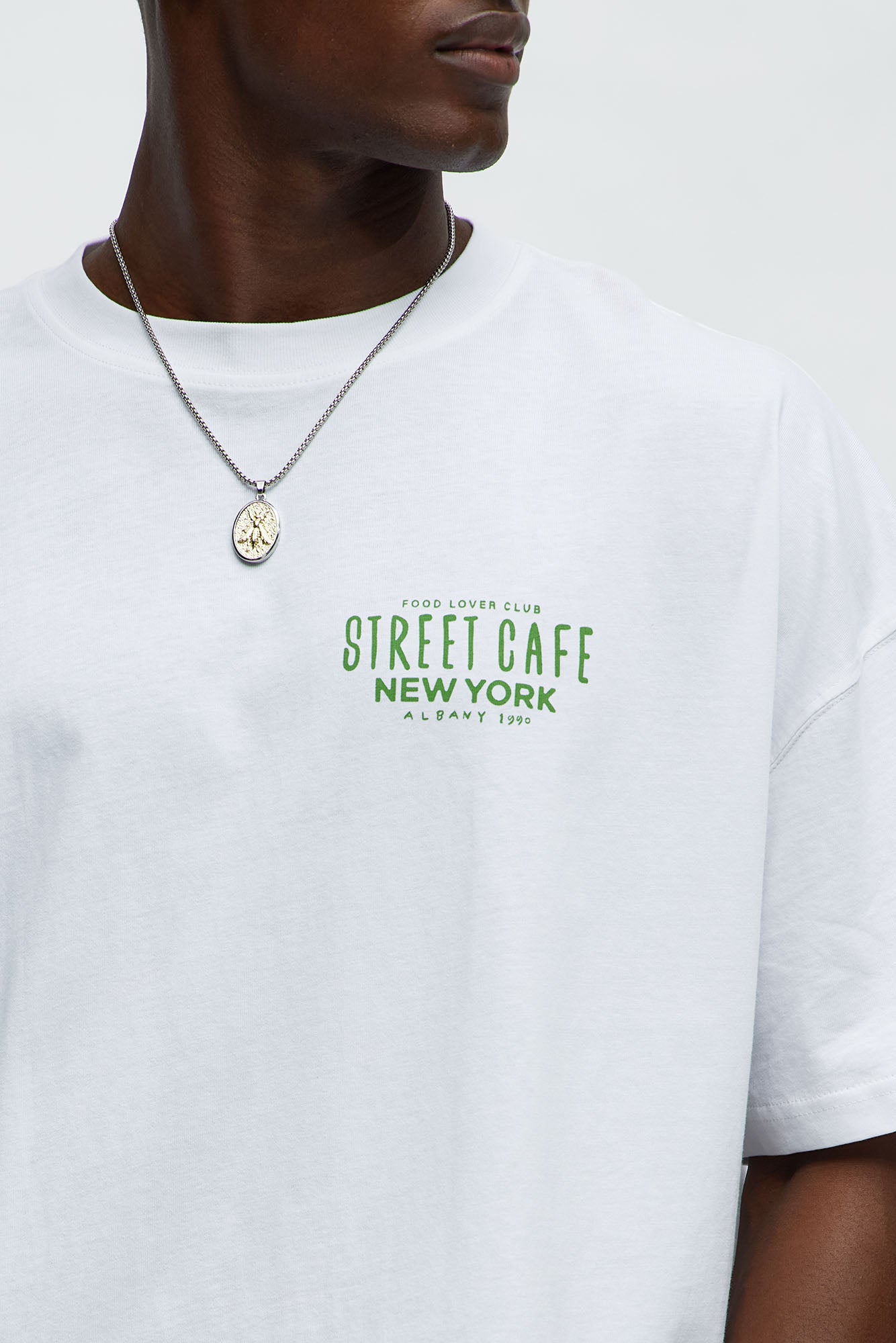 Street Cafe NYC Oversized Short Sleeve Tee - White - Image 3