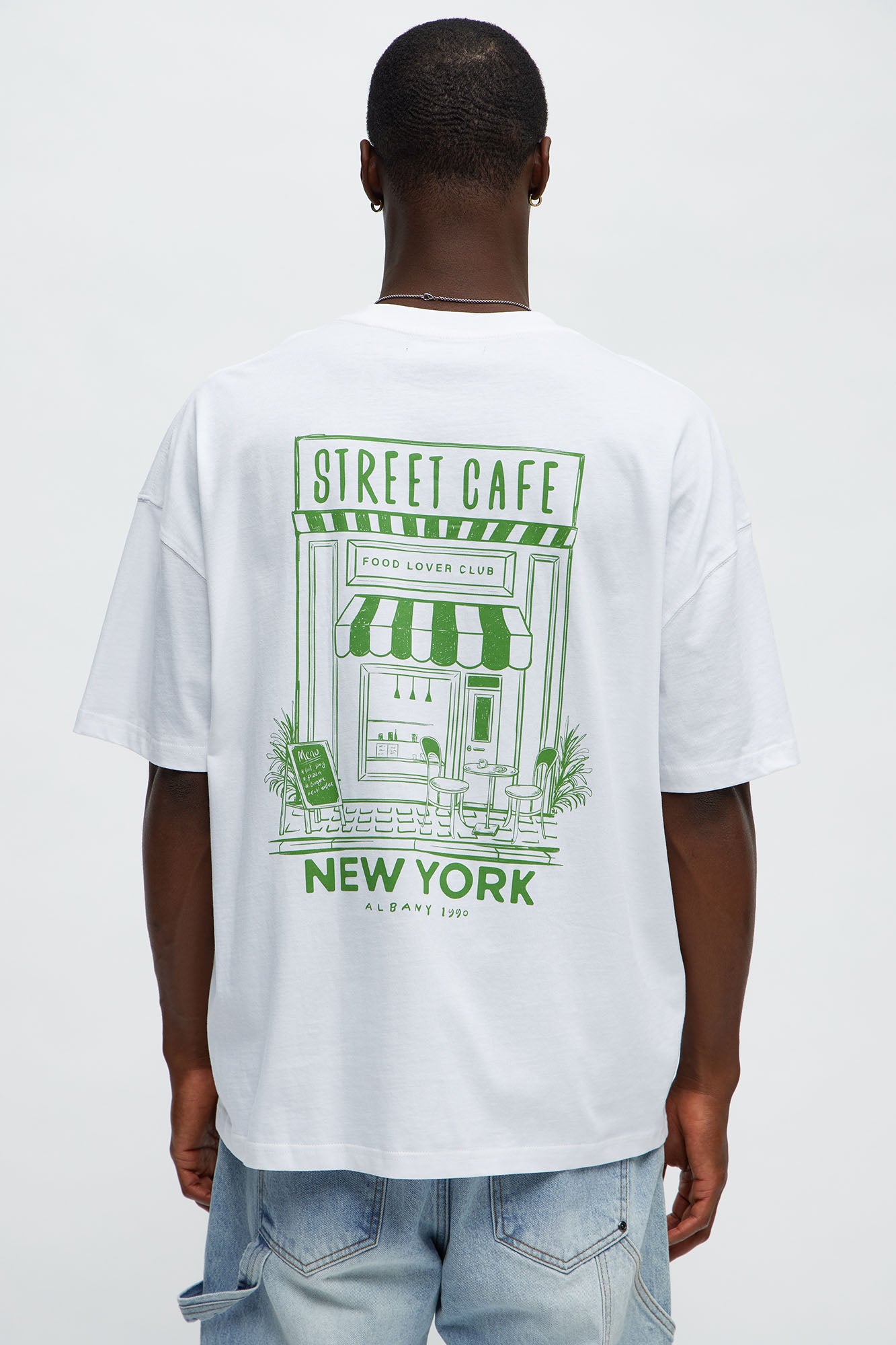 Street Cafe NYC Oversized Short Sleeve Tee - White - Image 4